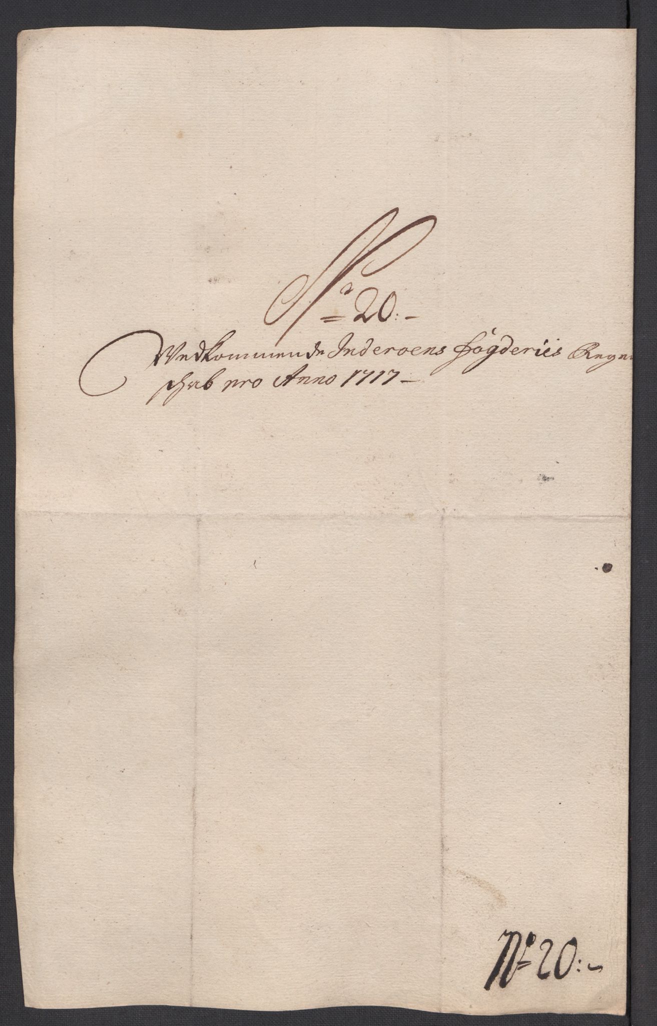 Rentekammeret inntil 1814, Reviderte regnskaper, Fogderegnskap, AV/RA-EA-4092/R63/L4325: Fogderegnskap Inderøy, 1717, p. 226