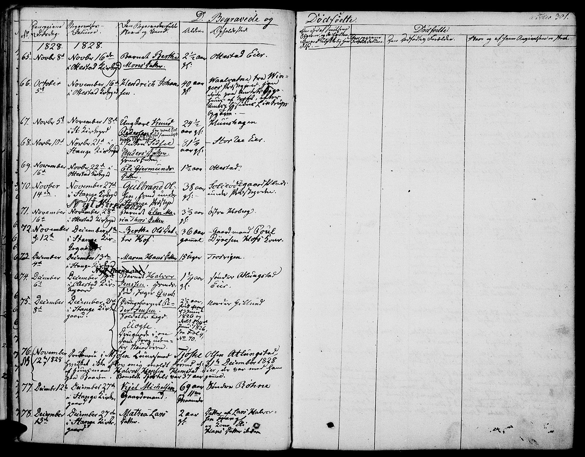 Stange prestekontor, AV/SAH-PREST-002/K/L0009: Parish register (official) no. 9, 1826-1835, p. 301