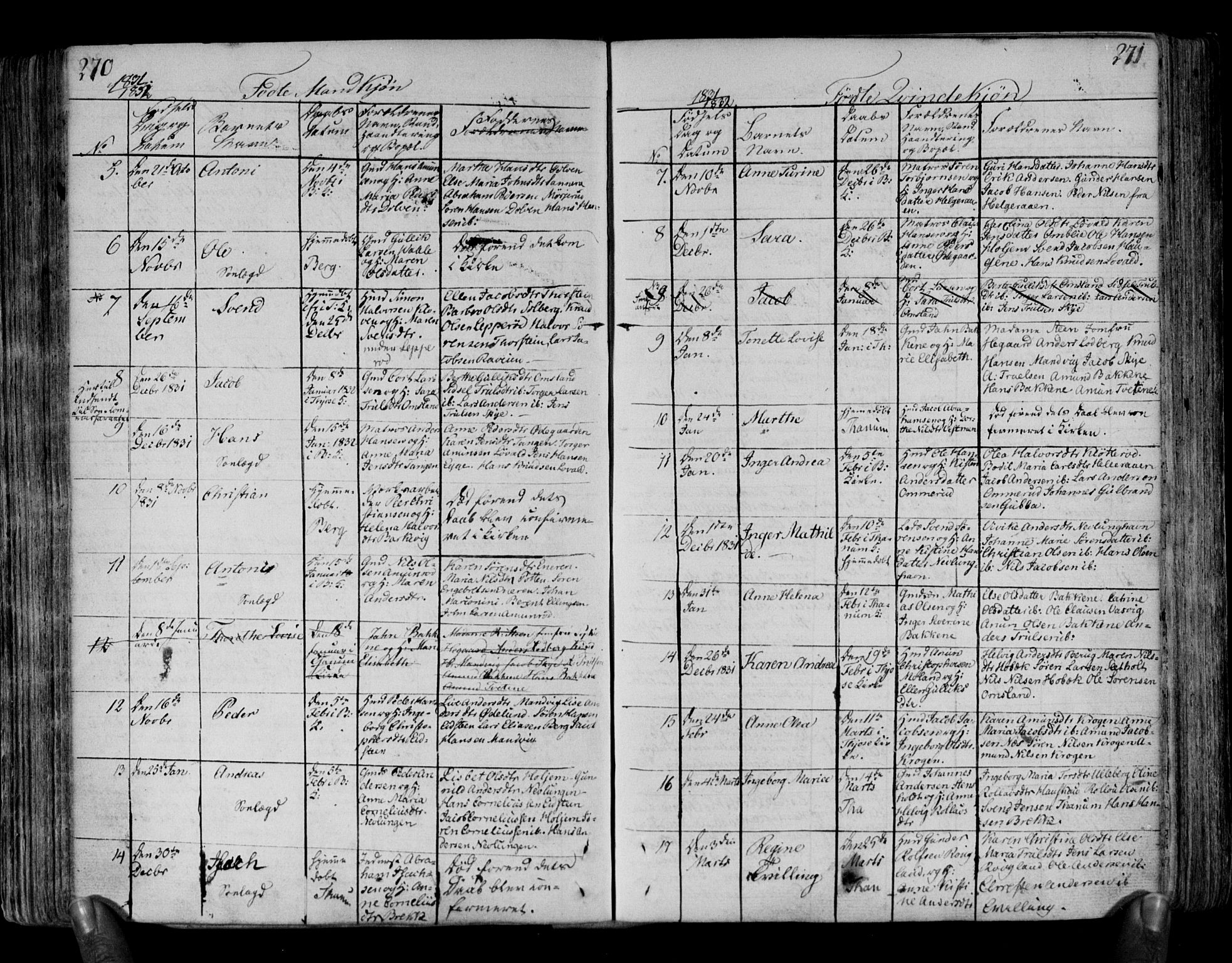 Brunlanes kirkebøker, AV/SAKO-A-342/F/Fa/L0002: Parish register (official) no. I 2, 1802-1834, p. 270-271