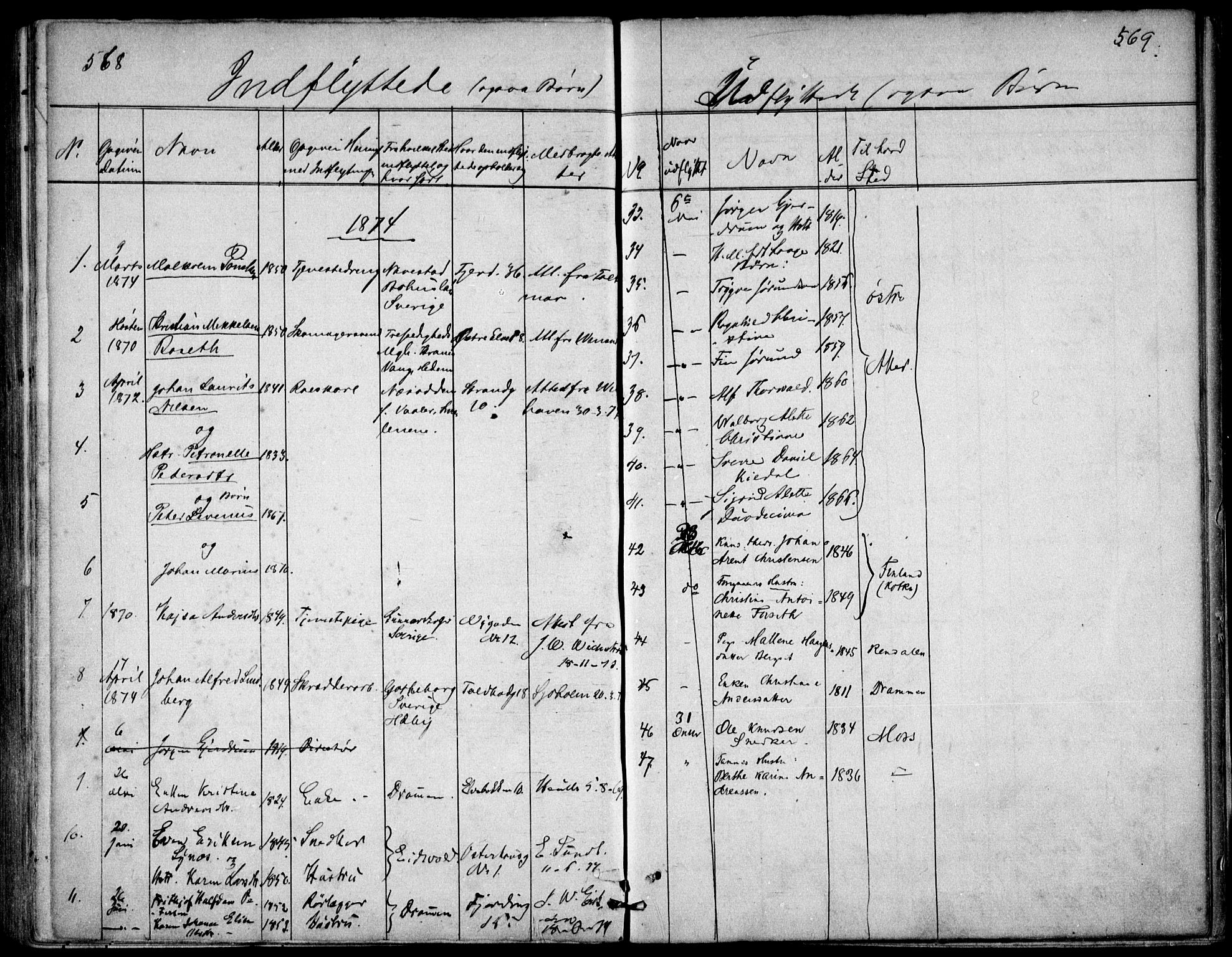 Oslo domkirke Kirkebøker, SAO/A-10752/F/Fa/L0028: Parish register (official) no. 28, 1840-1876, p. 568-569