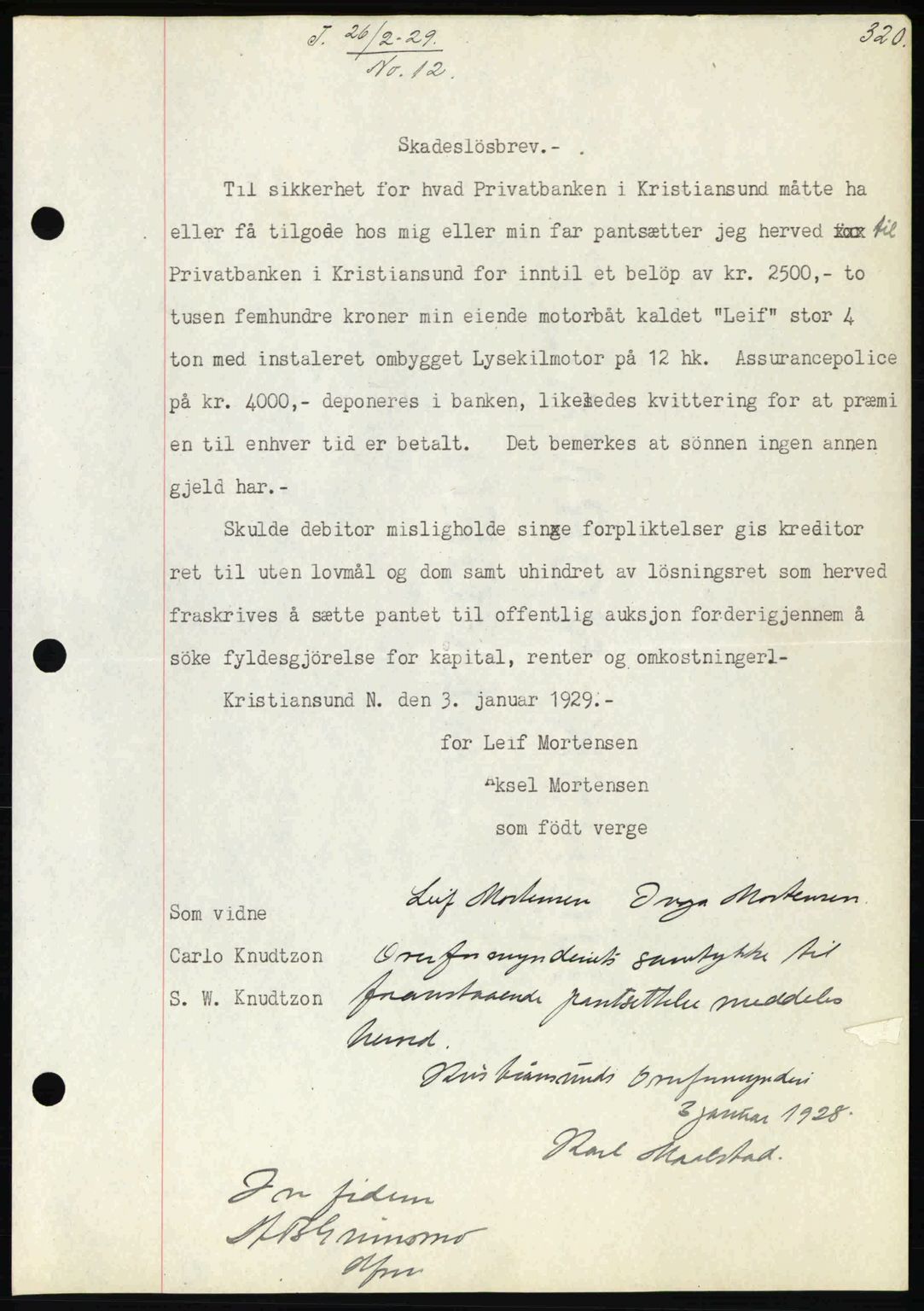 Kristiansund byfogd, AV/SAT-A-4587/A/27: Mortgage book no. 22, 1928-1929, Deed date: 26.02.1929