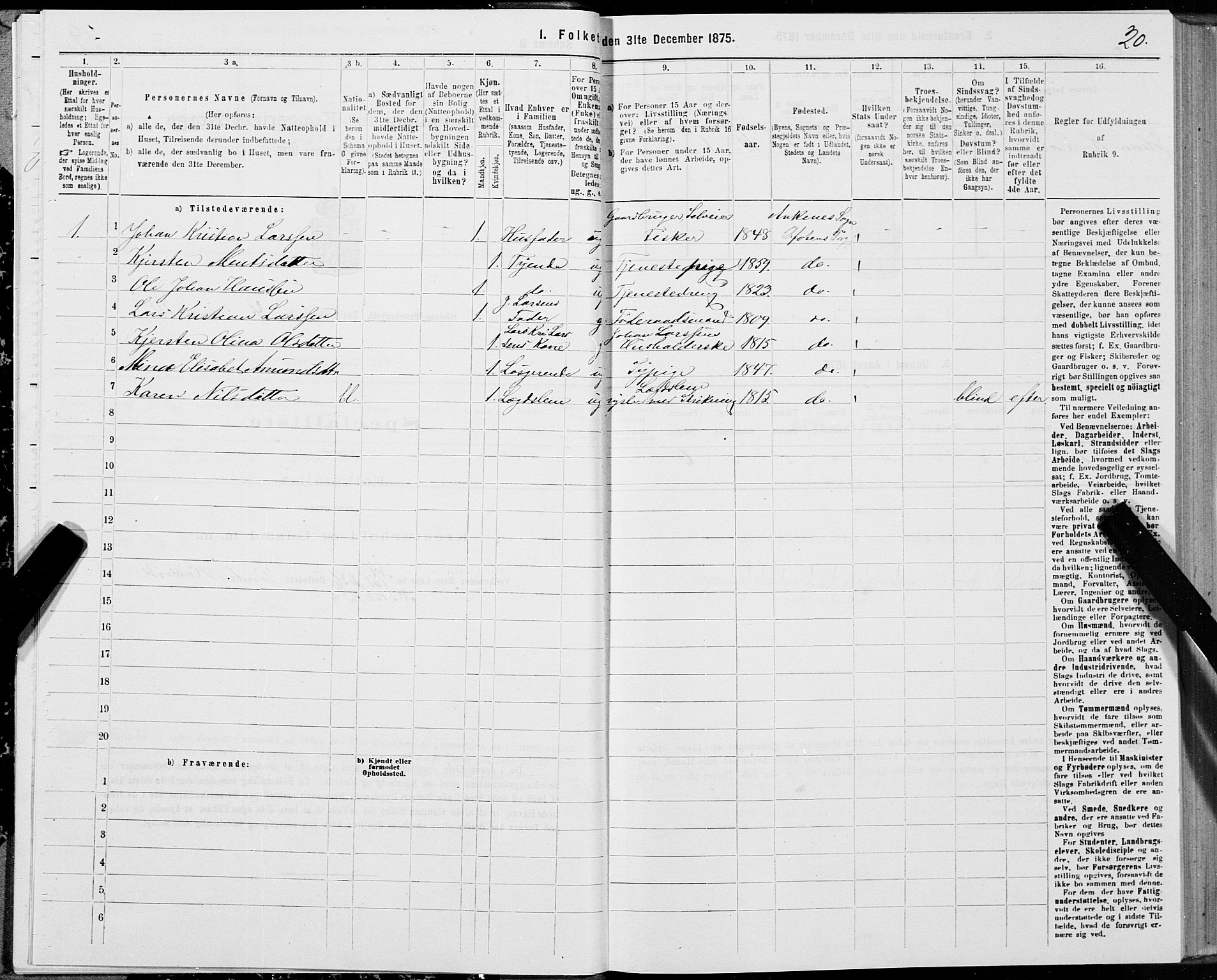 SAT, 1875 census for 1853P Ofoten, 1875, p. 3020