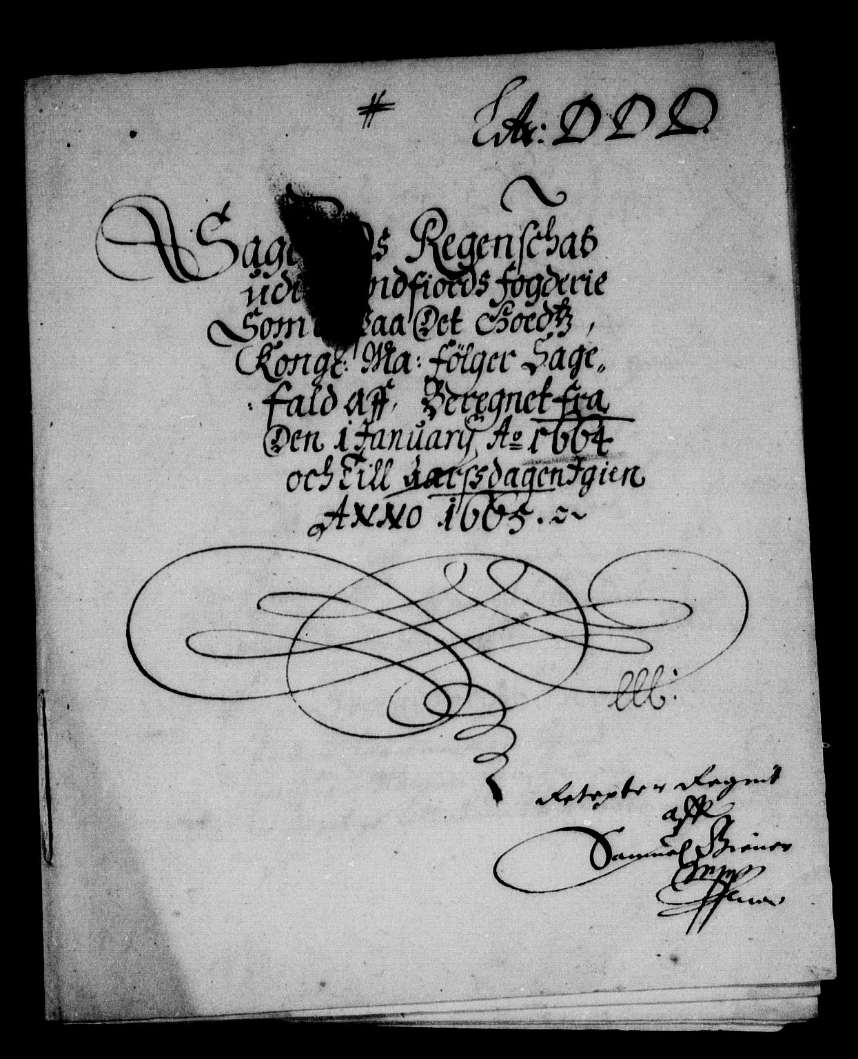 Rentekammeret inntil 1814, Reviderte regnskaper, Stiftamtstueregnskaper, Bergen stiftamt, AV/RA-EA-6043/R/Rc/L0015: Bergen stiftamt, 1664-1665