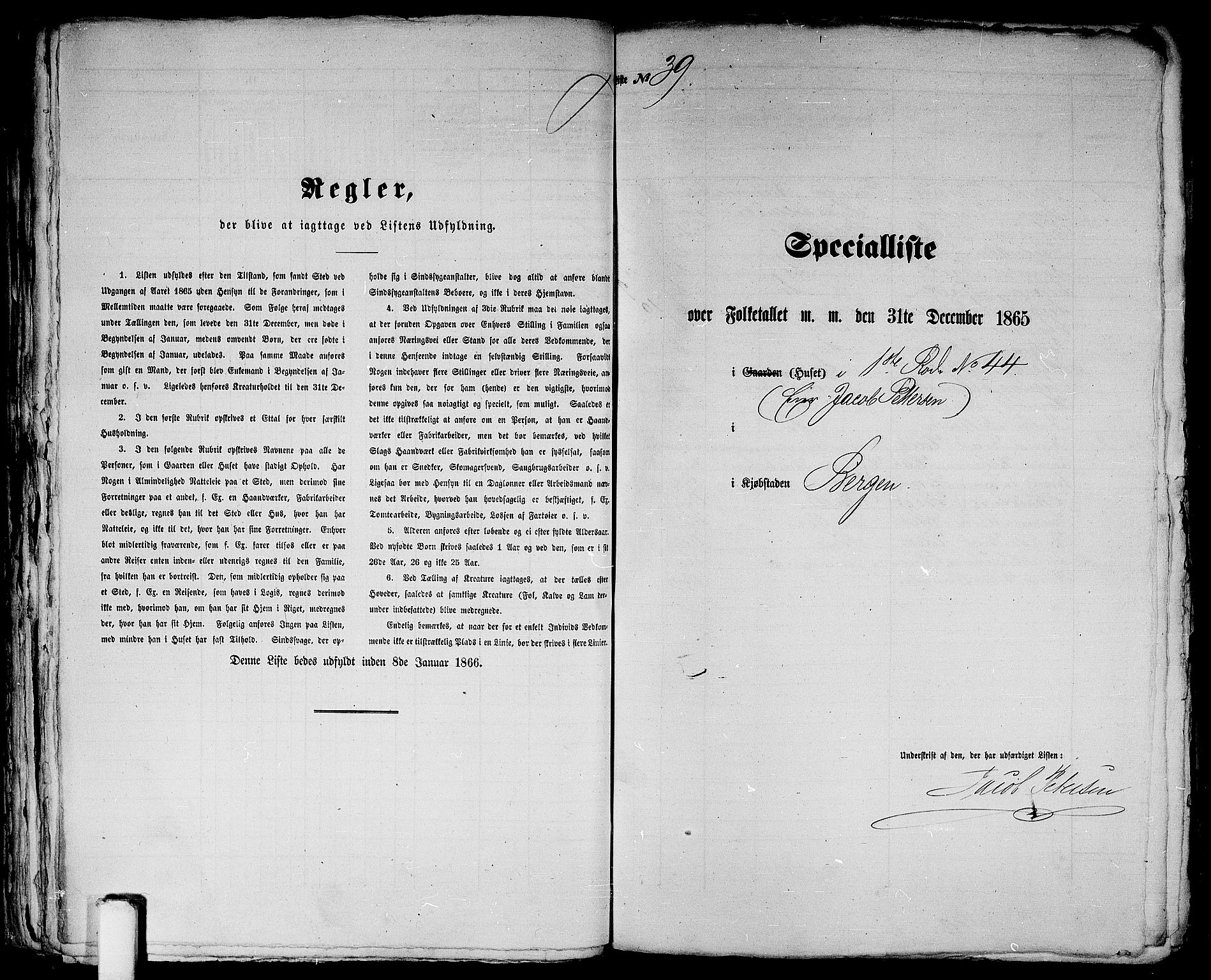 RA, 1865 census for Bergen, 1865, p. 120