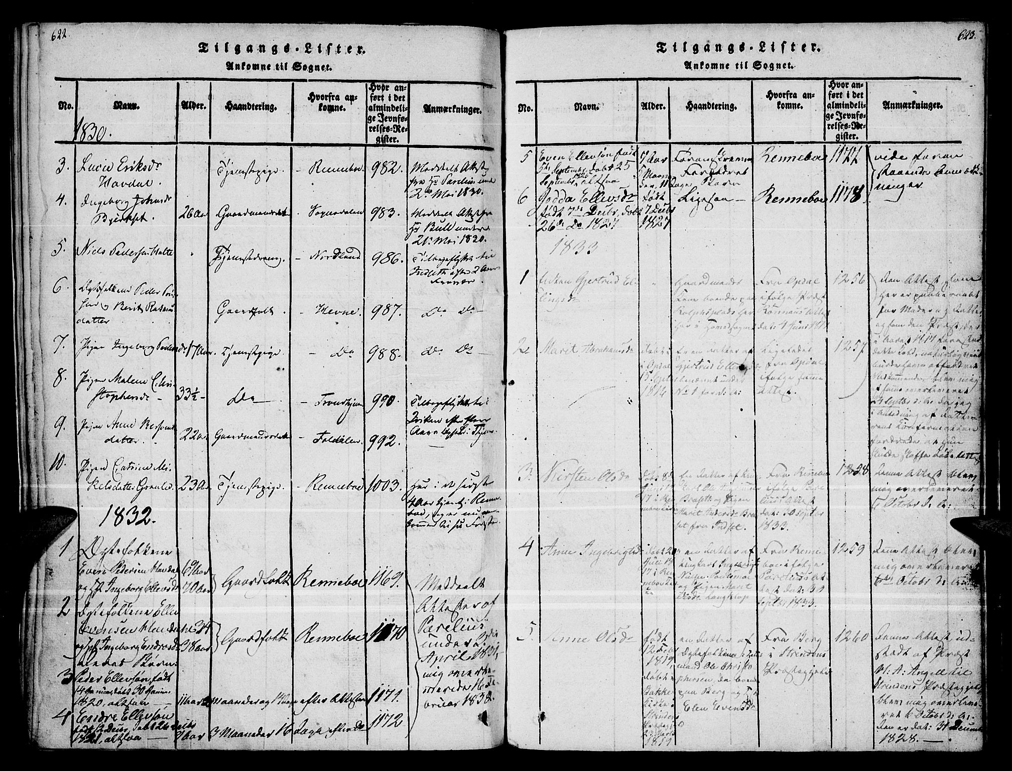 Kvikne prestekontor, AV/SAH-PREST-064/H/Ha/Haa/L0004: Parish register (official) no. 4, 1815-1840, p. 622-623