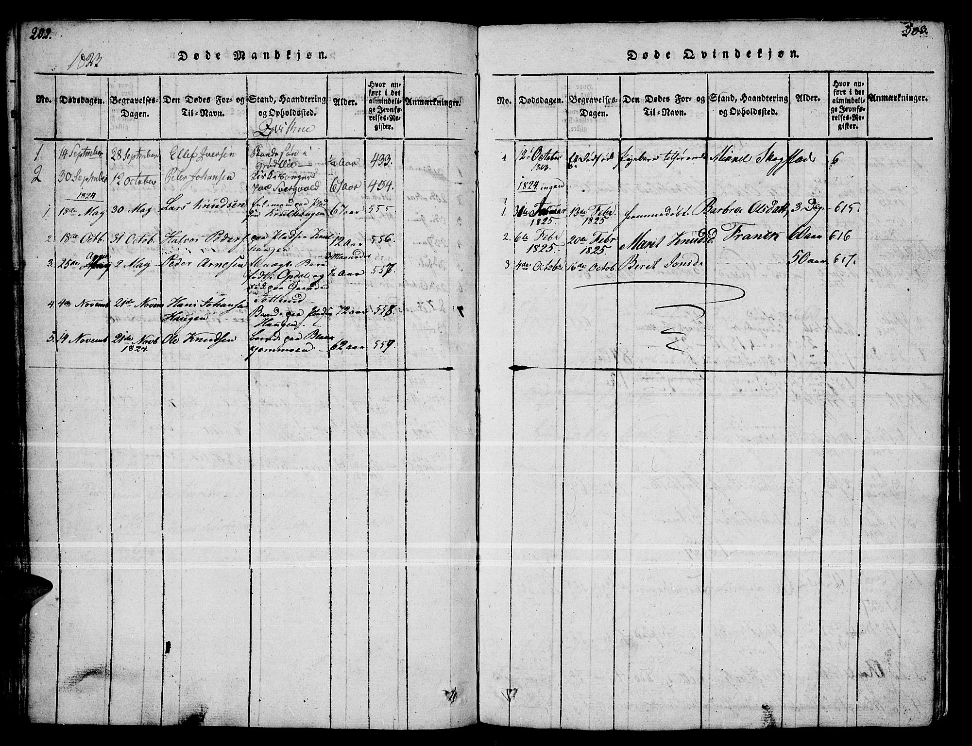 Kvikne prestekontor, SAH/PREST-064/H/Ha/Haa/L0004: Parish register (official) no. 4, 1815-1840, p. 202-203