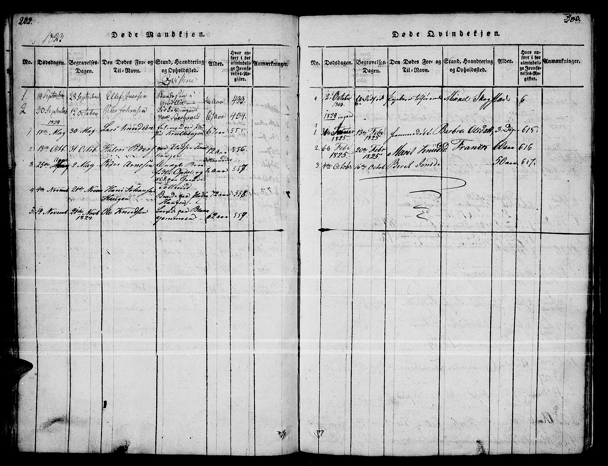 Kvikne prestekontor, AV/SAH-PREST-064/H/Ha/Haa/L0004: Parish register (official) no. 4, 1815-1840, p. 202-203