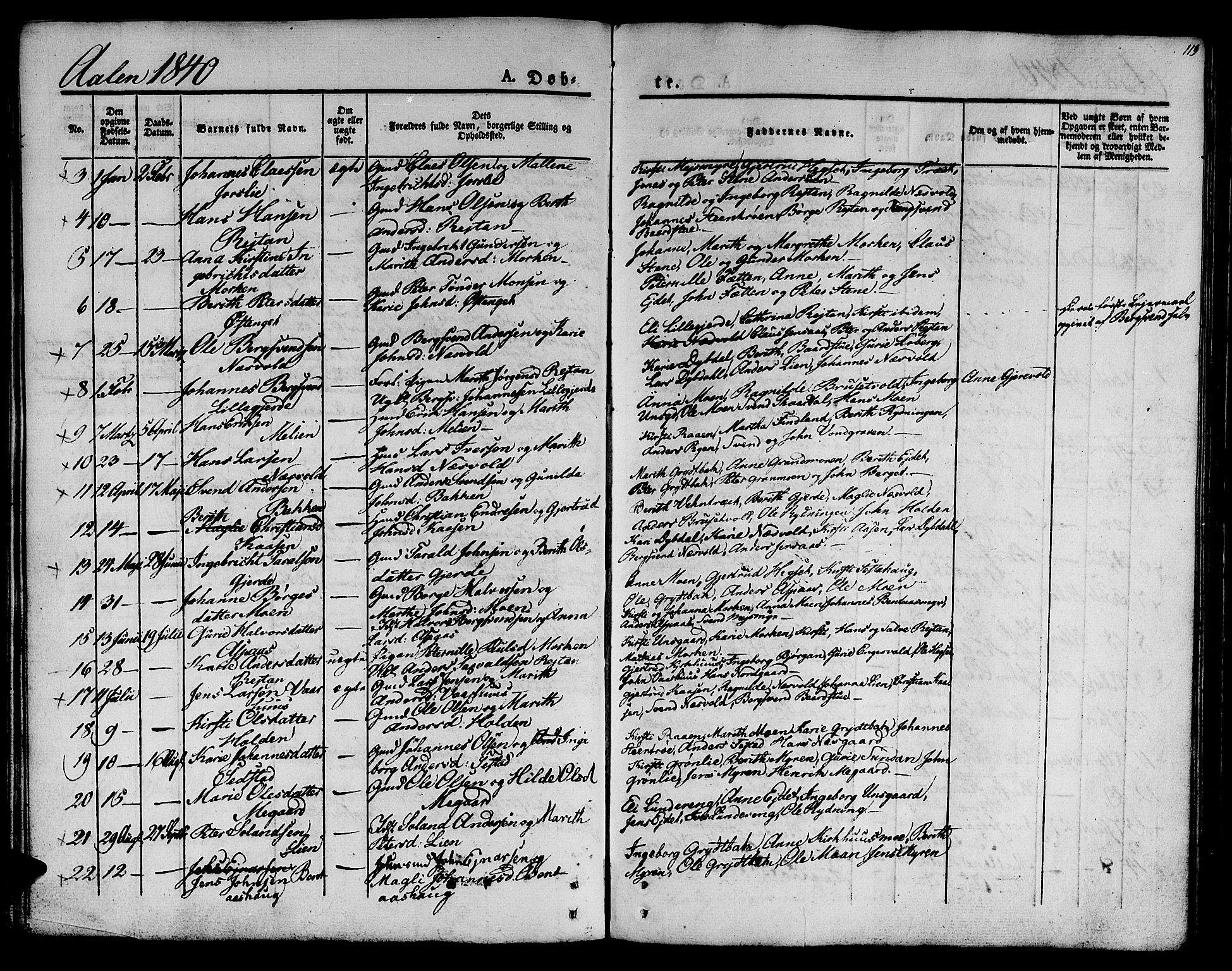 Ministerialprotokoller, klokkerbøker og fødselsregistre - Sør-Trøndelag, SAT/A-1456/685/L0959: Parish register (official) no. 685A04 /3, 1829-1845, p. 113