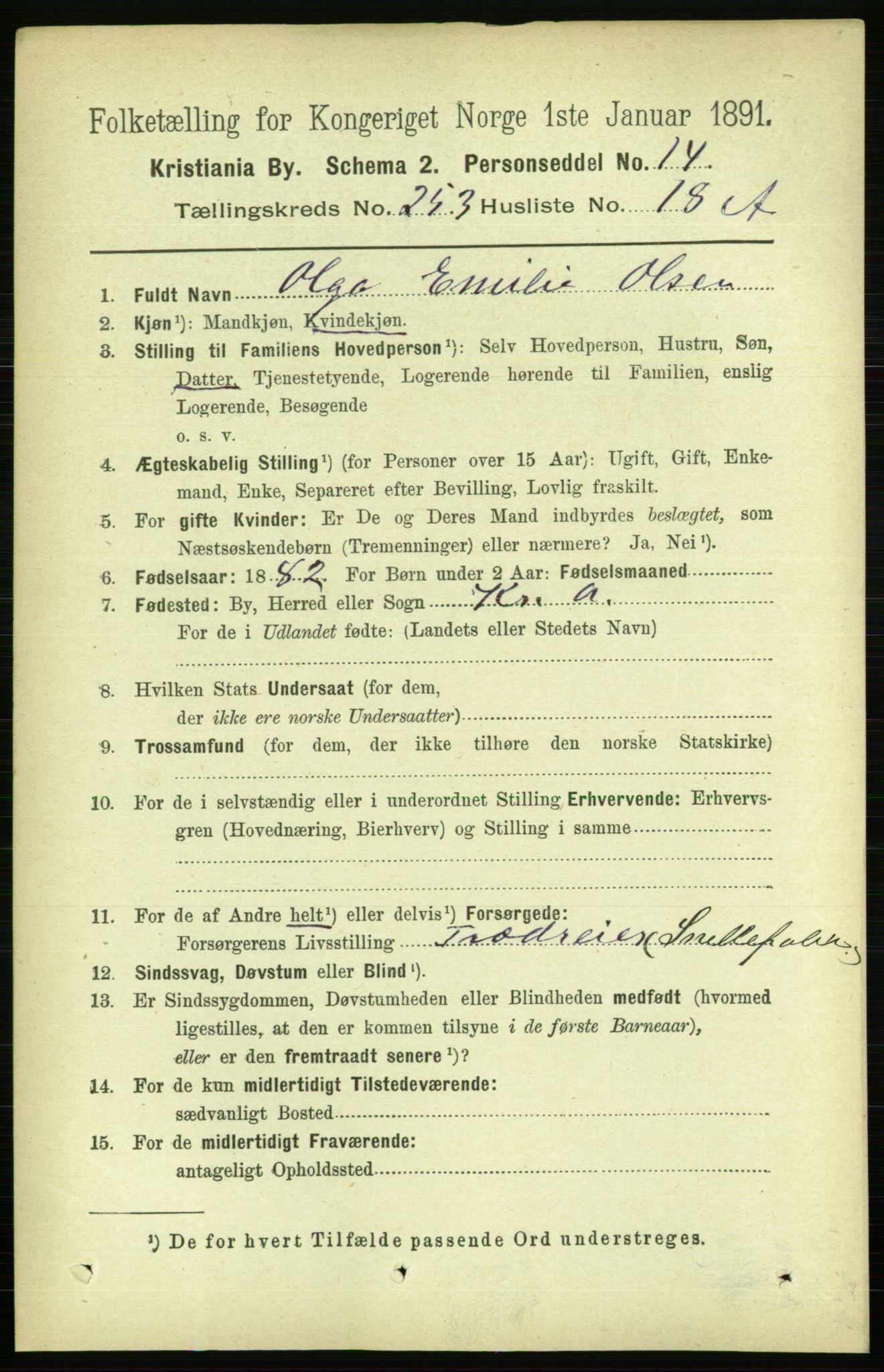 RA, 1891 census for 0301 Kristiania, 1891, p. 154178