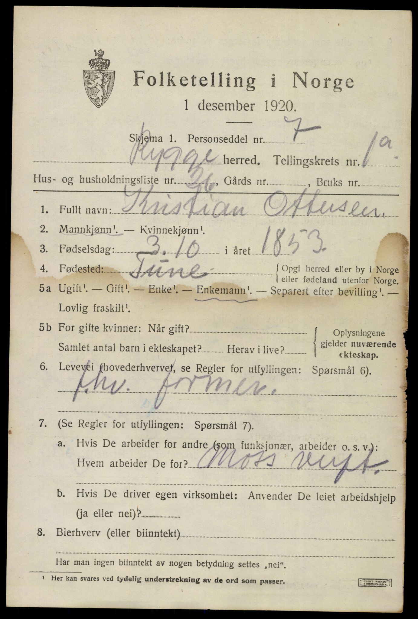 SAO, 1920 census for Rygge, 1920, p. 4415