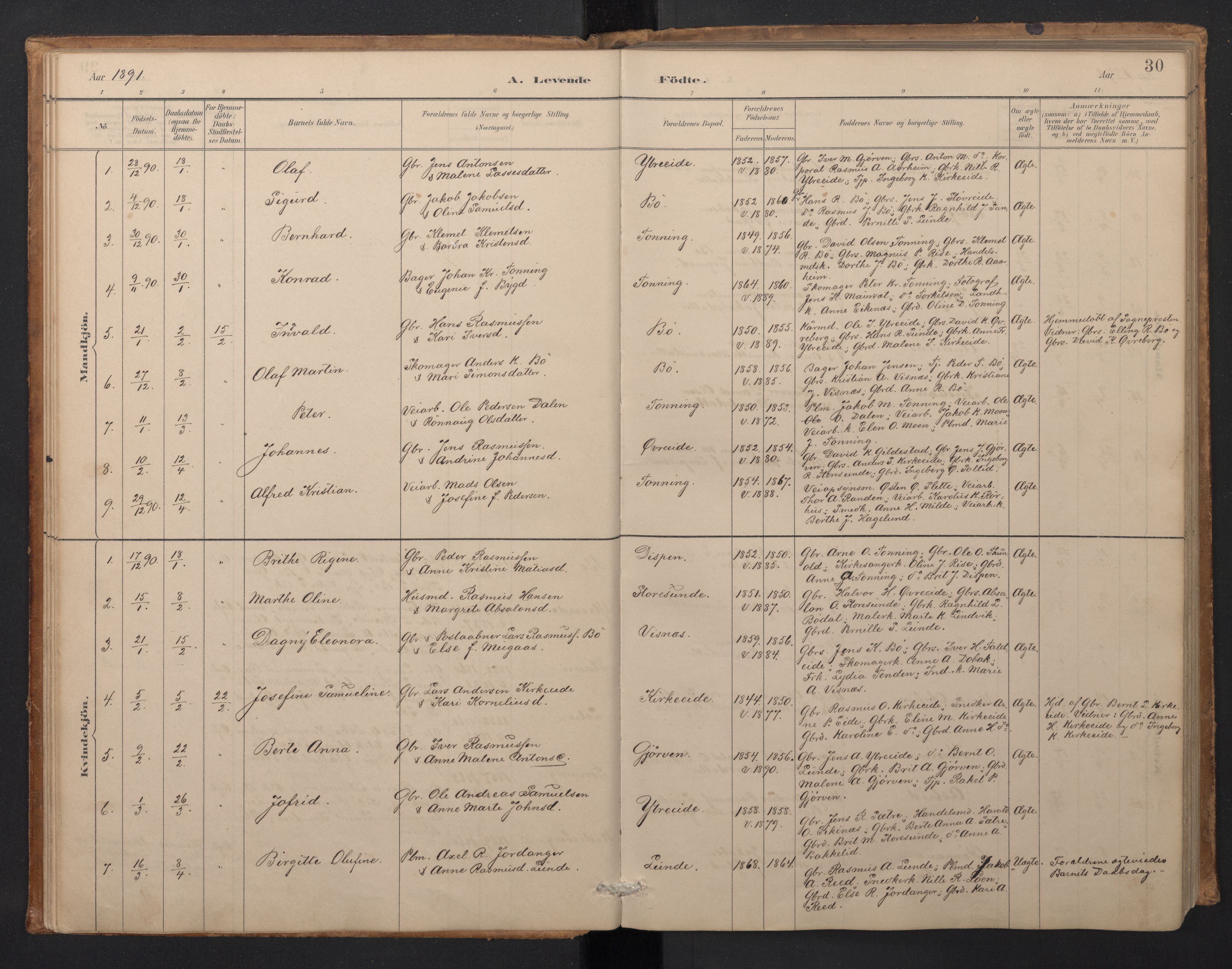 Stryn Sokneprestembete, SAB/A-82501: Parish register (copy) no. A 2, 1883-1905, p. 29b-30a