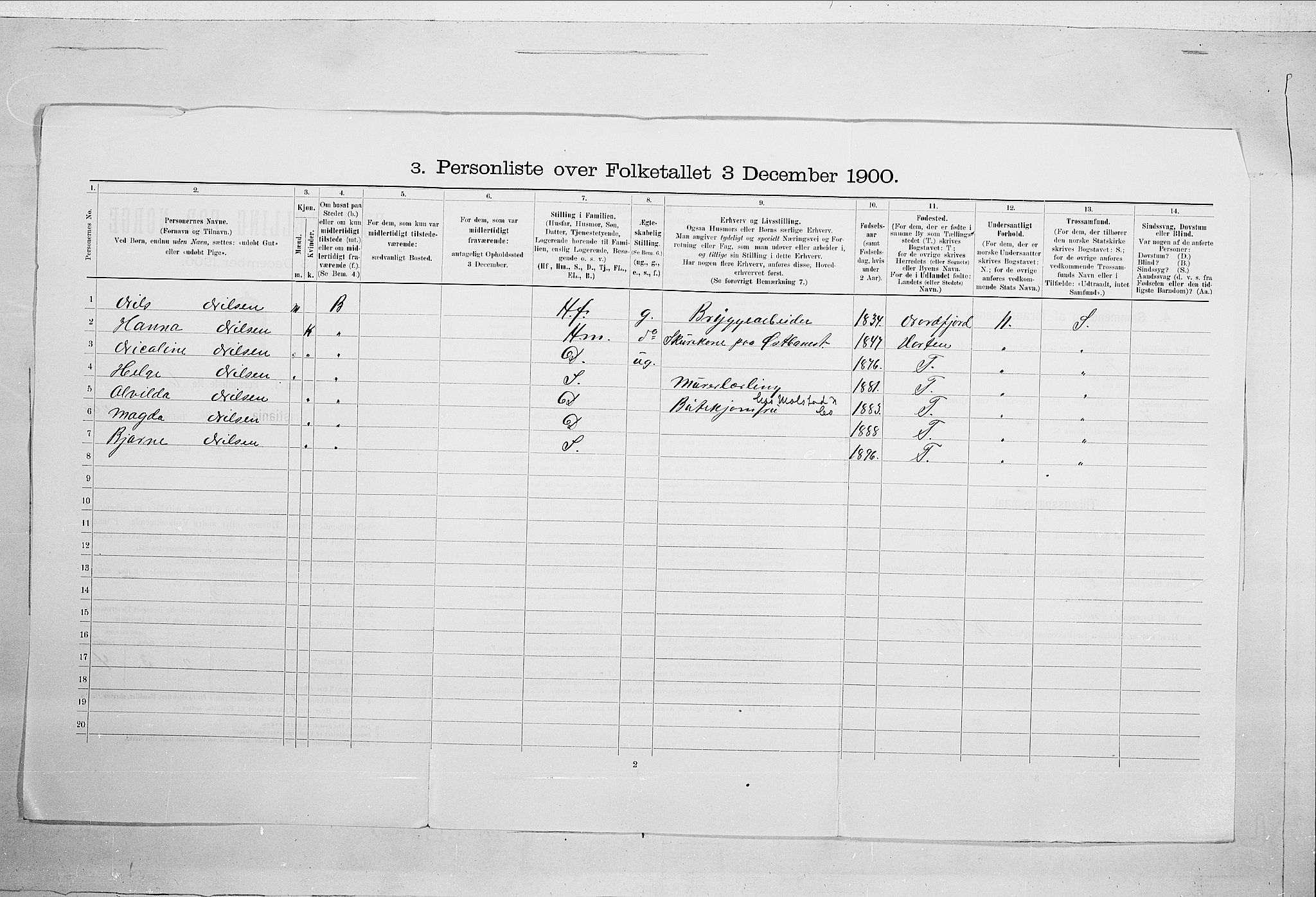 SAO, 1900 census for Kristiania, 1900, p. 108450