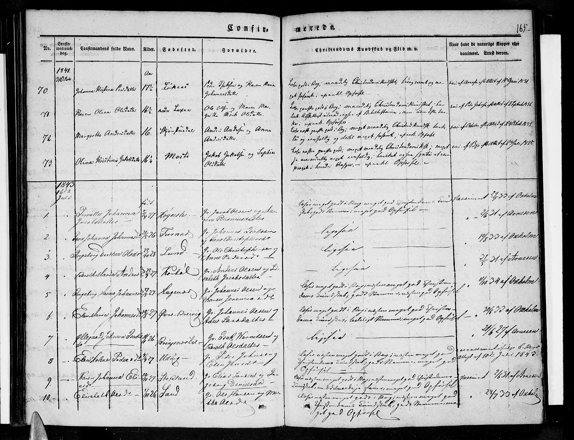 Ministerialprotokoller, klokkerbøker og fødselsregistre - Nordland, AV/SAT-A-1459/852/L0737: Parish register (official) no. 852A07, 1833-1849, p. 165