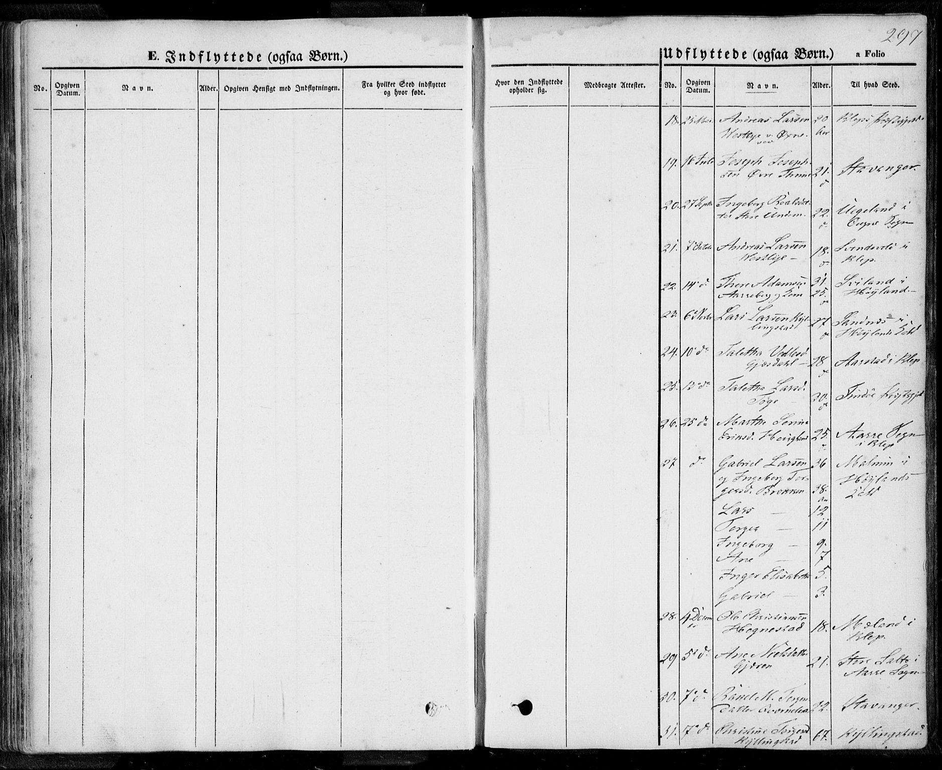 Lye sokneprestkontor, AV/SAST-A-101794/001/30BA/L0006: Parish register (official) no. A 5.2, 1842-1855, p. 297