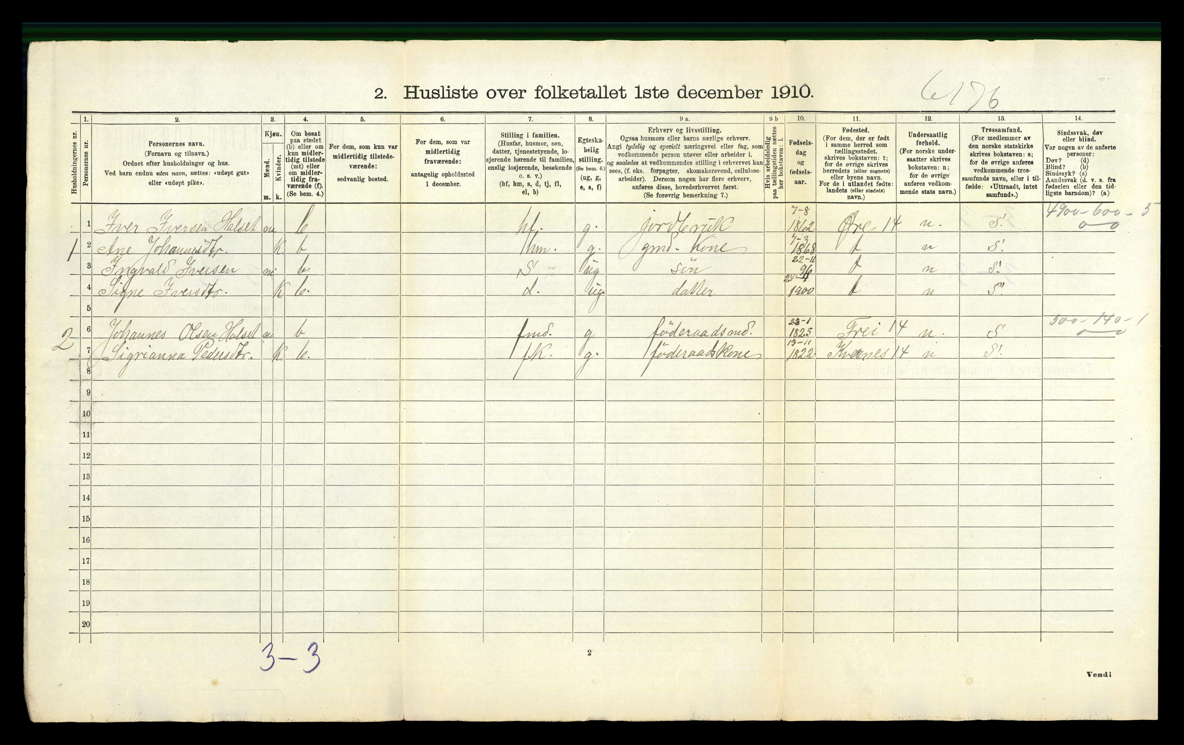 RA, 1910 census for Gjemnes, 1910, p. 26