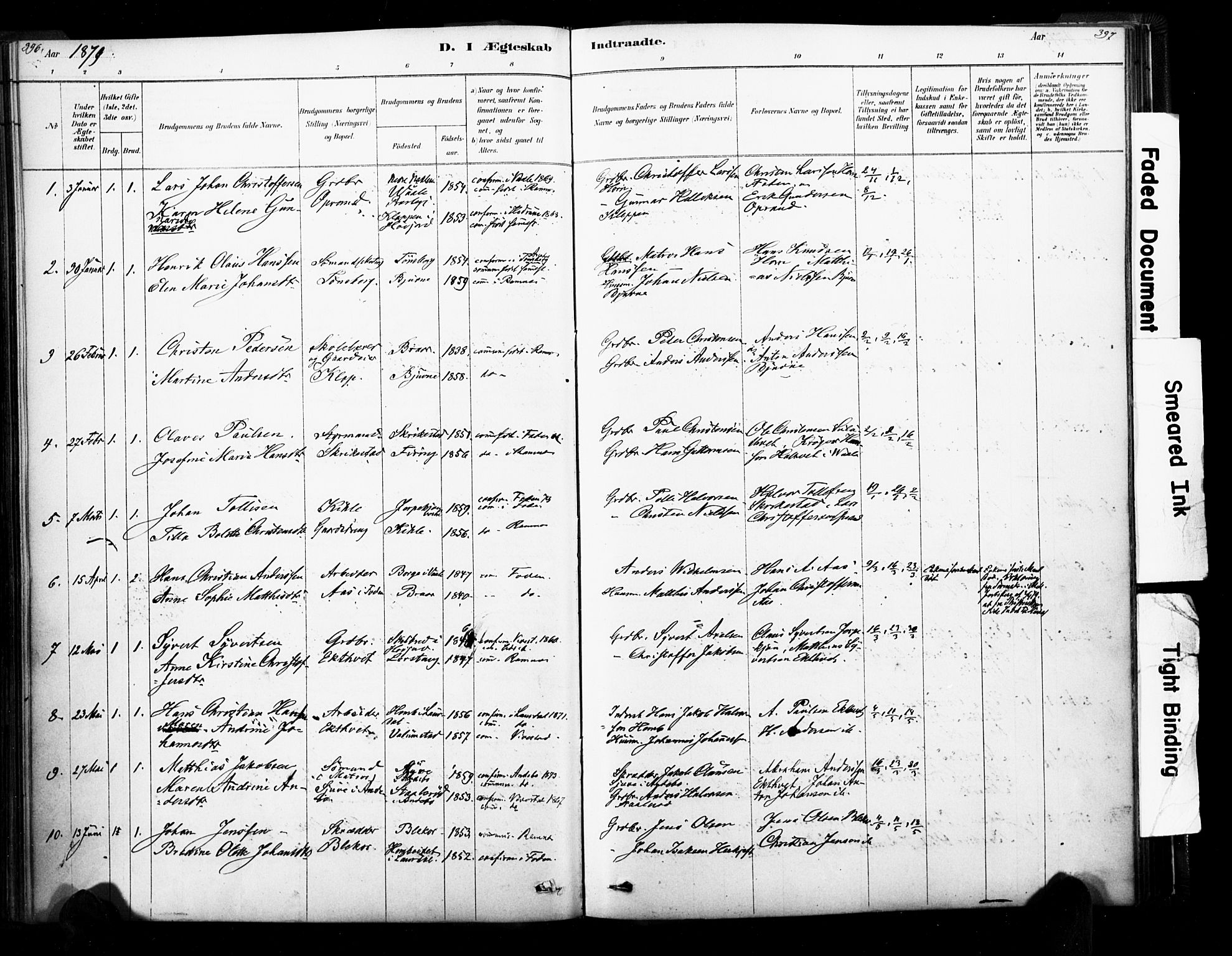 Ramnes kirkebøker, AV/SAKO-A-314/F/Fa/L0007: Parish register (official) no. I 7, 1878-1895, p. 396-397