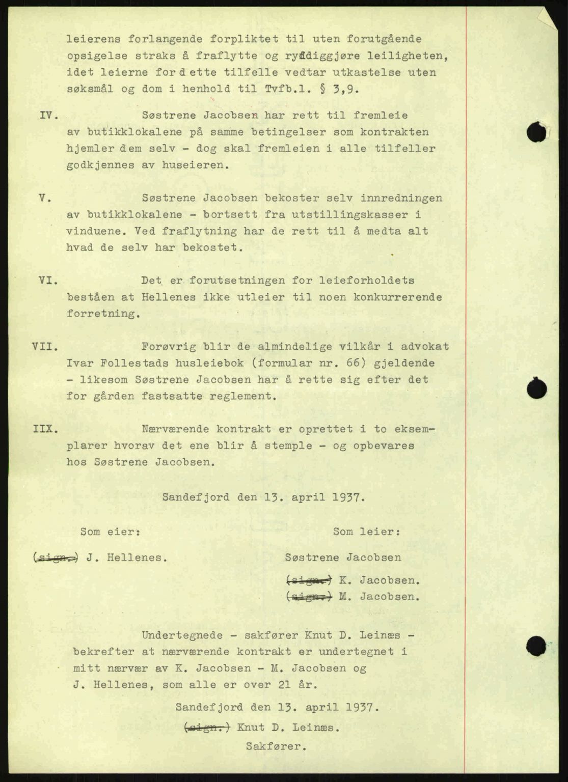 Sandar sorenskriveri, SAKO/A-86/G/Ga/Gab/L0001: Mortgage book no. B-1 og B-3 - B-9, 1936-1944, Diary no: : 1635/1937