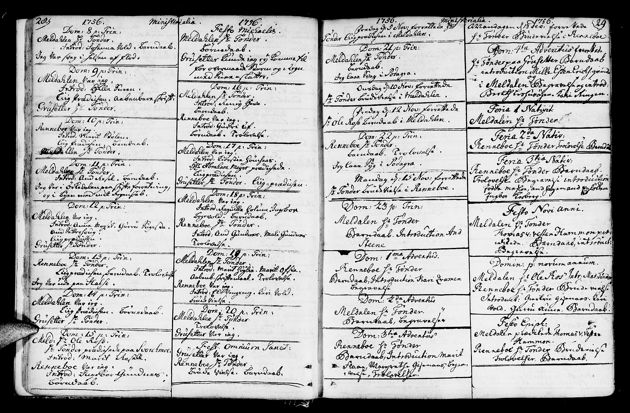 Ministerialprotokoller, klokkerbøker og fødselsregistre - Sør-Trøndelag, SAT/A-1456/672/L0851: Parish register (official) no. 672A04, 1751-1775, p. 28-29