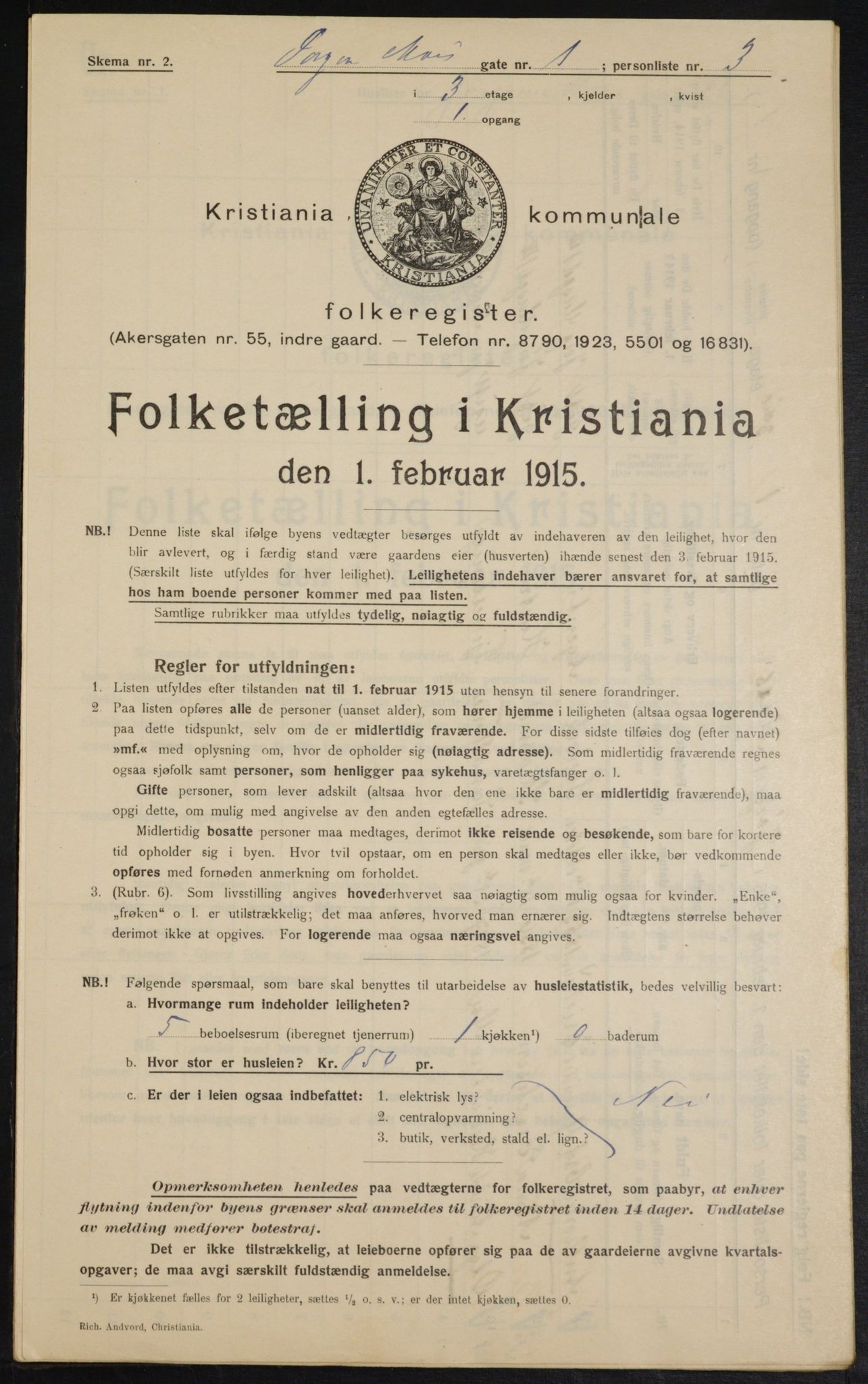 OBA, Municipal Census 1915 for Kristiania, 1915, p. 47226