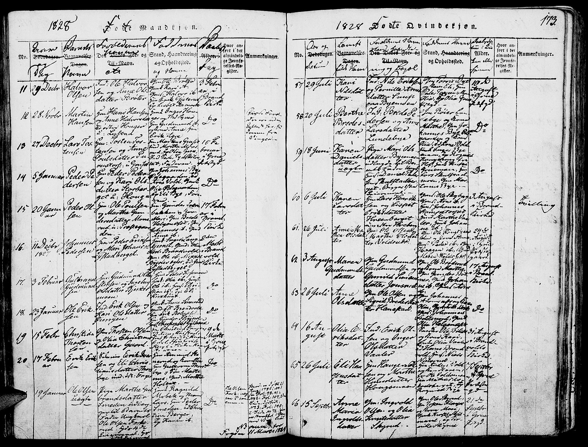 Grue prestekontor, AV/SAH-PREST-036/H/Ha/Haa/L0006: Parish register (official) no. 6, 1814-1830, p. 173