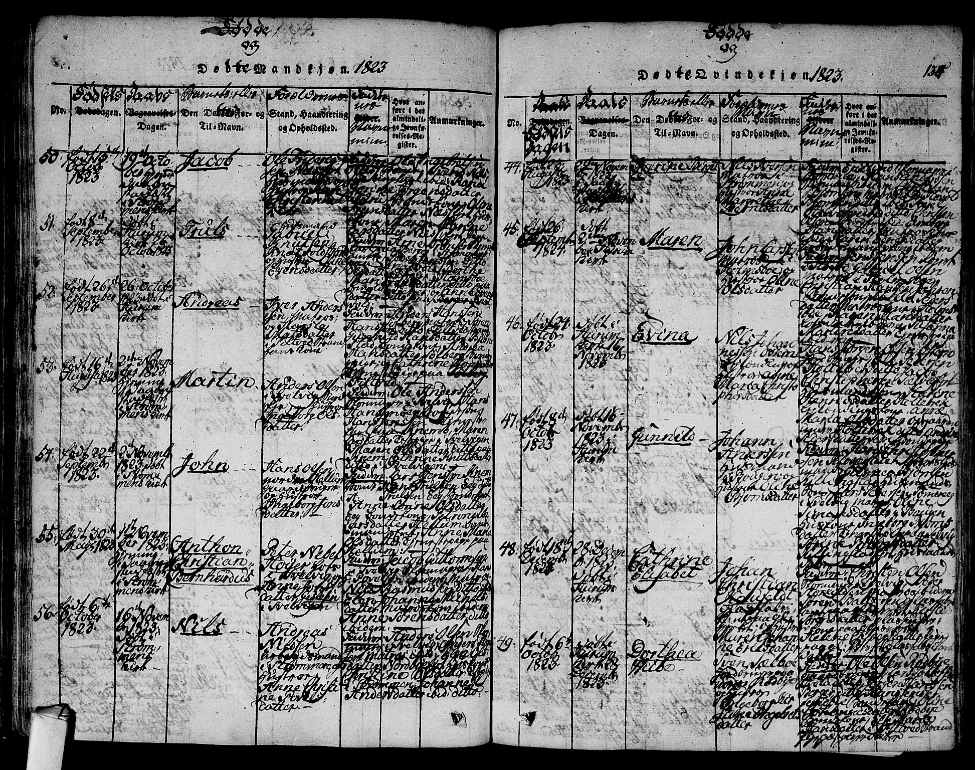 Hurum kirkebøker, AV/SAKO-A-229/F/Fa/L0009: Parish register (official) no. 9, 1816-1826, p. 134