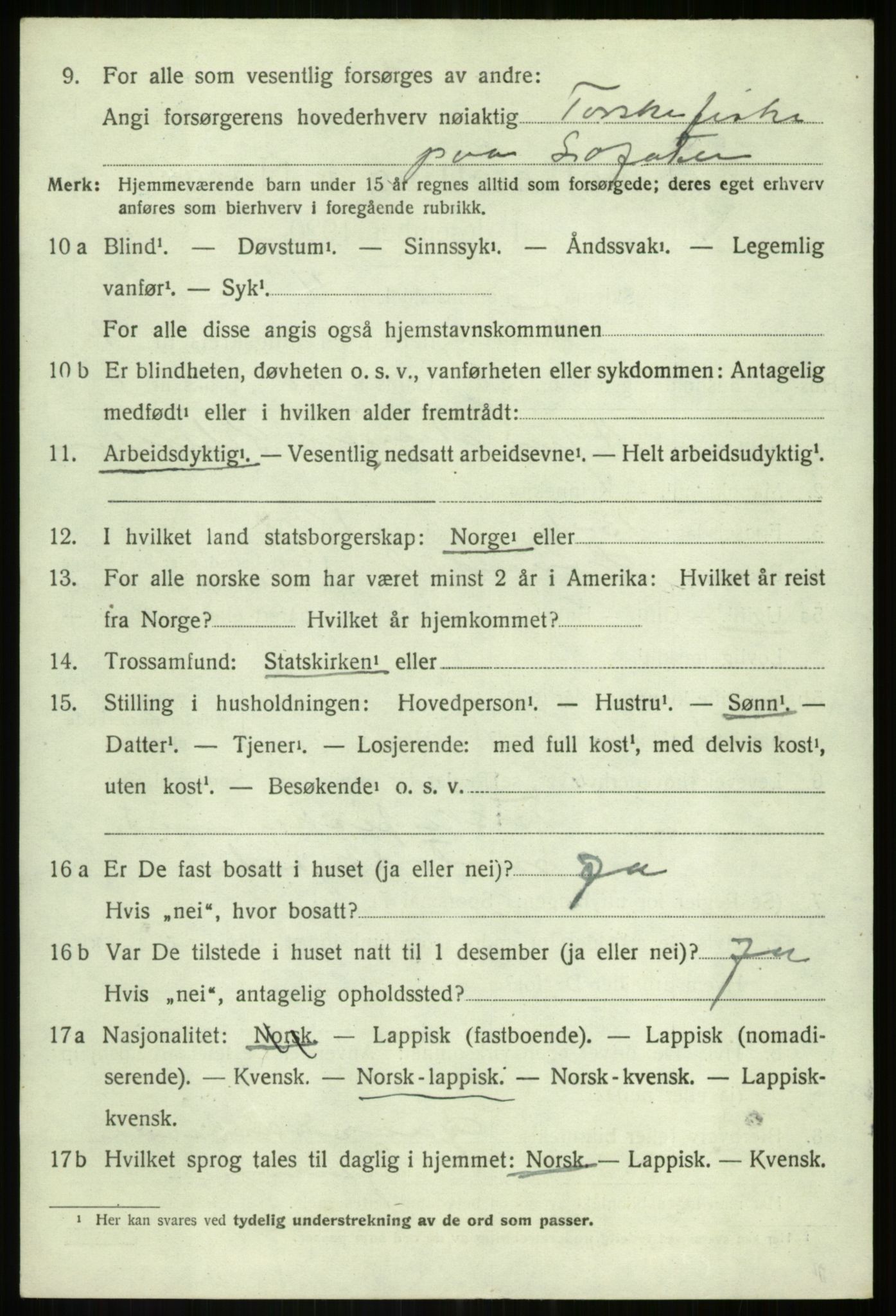 SATØ, 1920 census for Tranøy, 1920, p. 3798