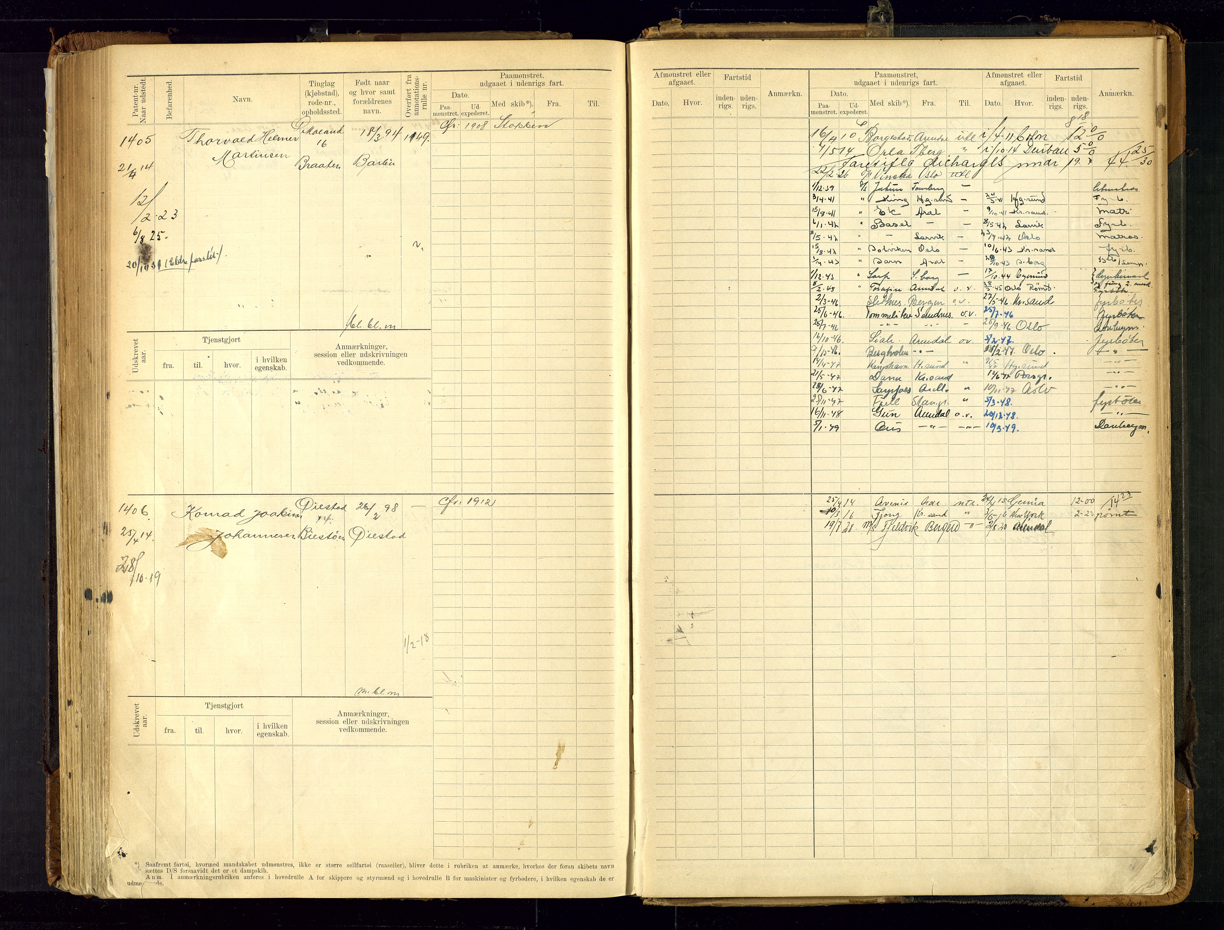 Arendal mønstringskrets, SAK/2031-0012/F/Fb/L0021: Hovedrulle A nr 969-1465, S-19, 1910-1914, p. 223