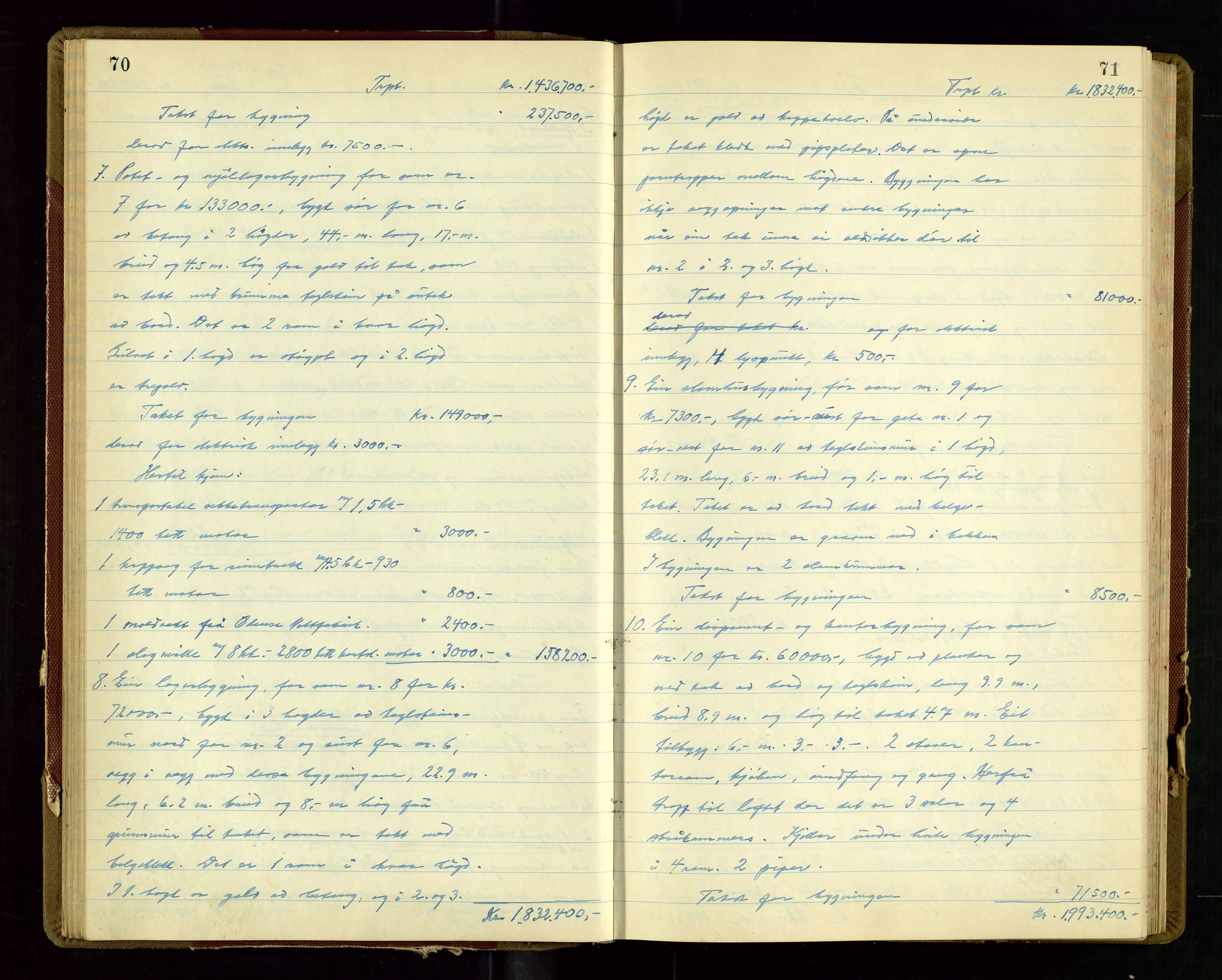Klepp lensmannskontor, AV/SAST-A-100163/Gob/L0009: "Branntakstprotokoll", 1952-1955, p. 70-71