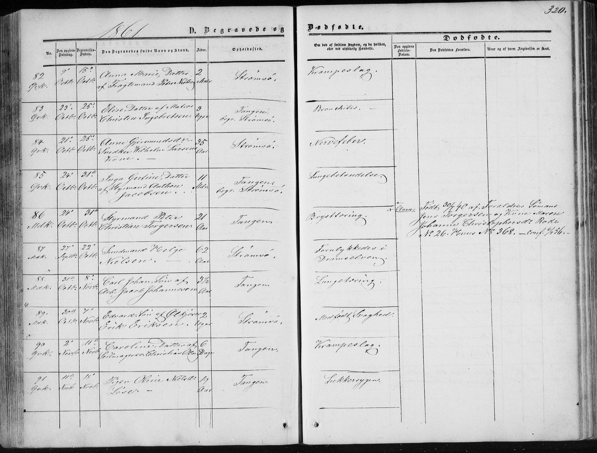 Strømsø kirkebøker, AV/SAKO-A-246/F/Fa/L0015: Parish register (official) no. I 15, 1859-1868, p. 320