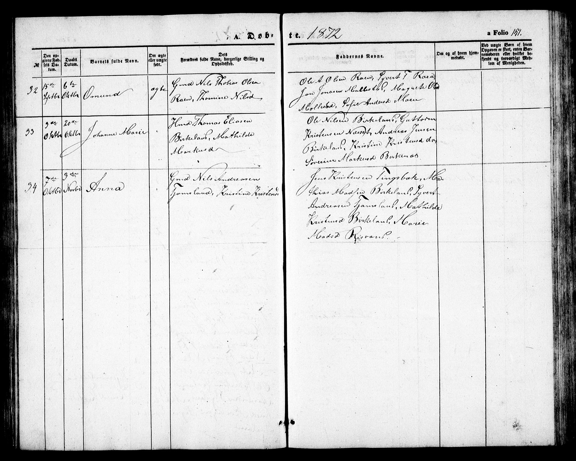 Birkenes sokneprestkontor, AV/SAK-1111-0004/F/Fb/L0002: Parish register (copy) no. B 2, 1849-1876, p. 151