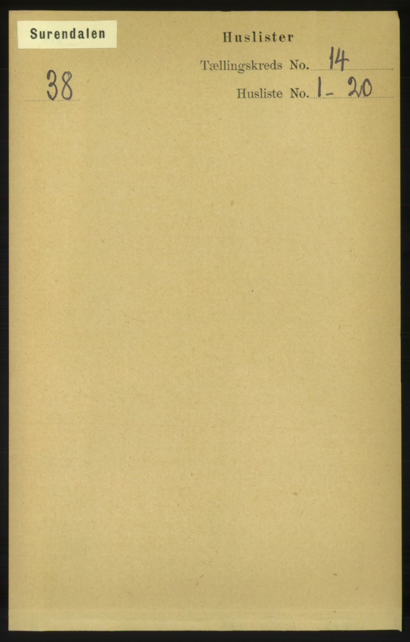 RA, 1891 census for 1566 Surnadal, 1891, p. 3481