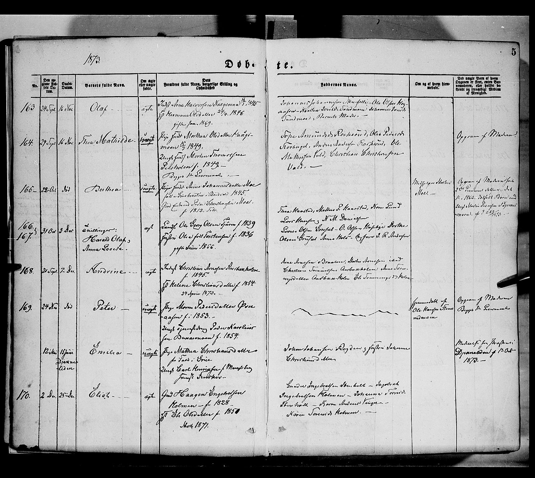 Grue prestekontor, AV/SAH-PREST-036/H/Ha/Haa/L0011: Parish register (official) no. 11, 1873-1880, p. 5