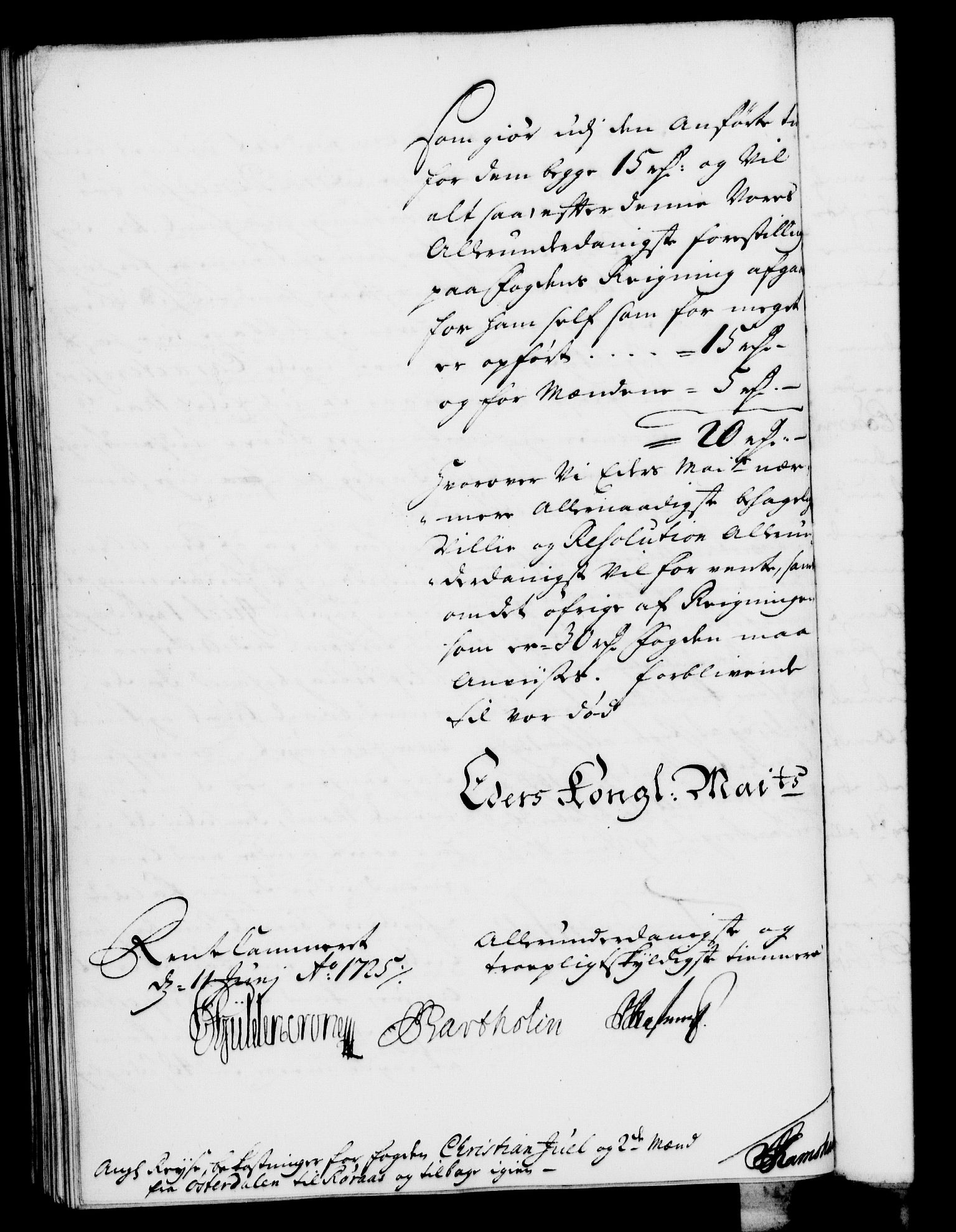 Rentekammeret, Kammerkanselliet, RA/EA-3111/G/Gf/Gfa/L0008: Norsk relasjons- og resolusjonsprotokoll (merket RK 52.8), 1725, p. 556