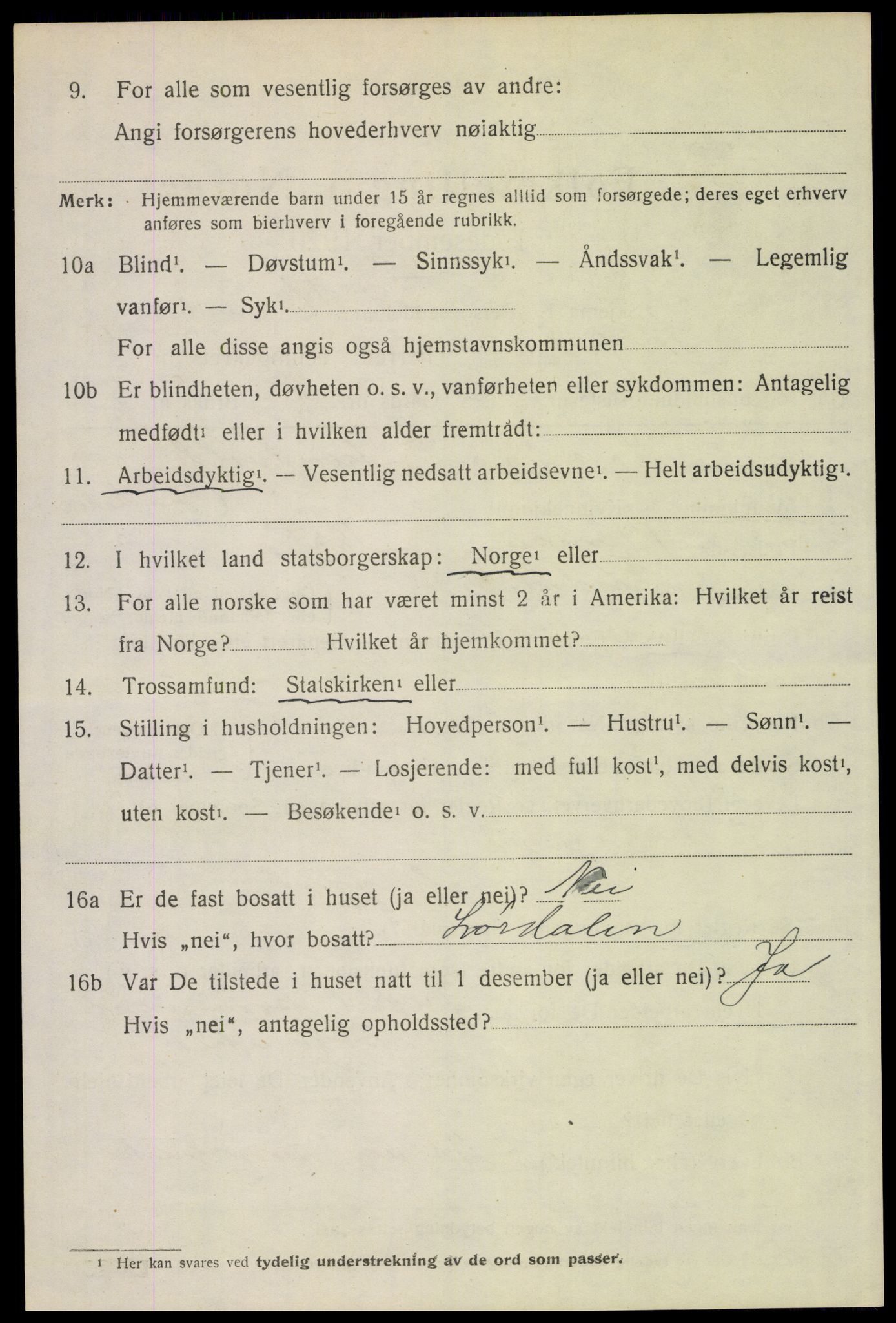 SAH, 1920 census for Trysil, 1920, p. 4304