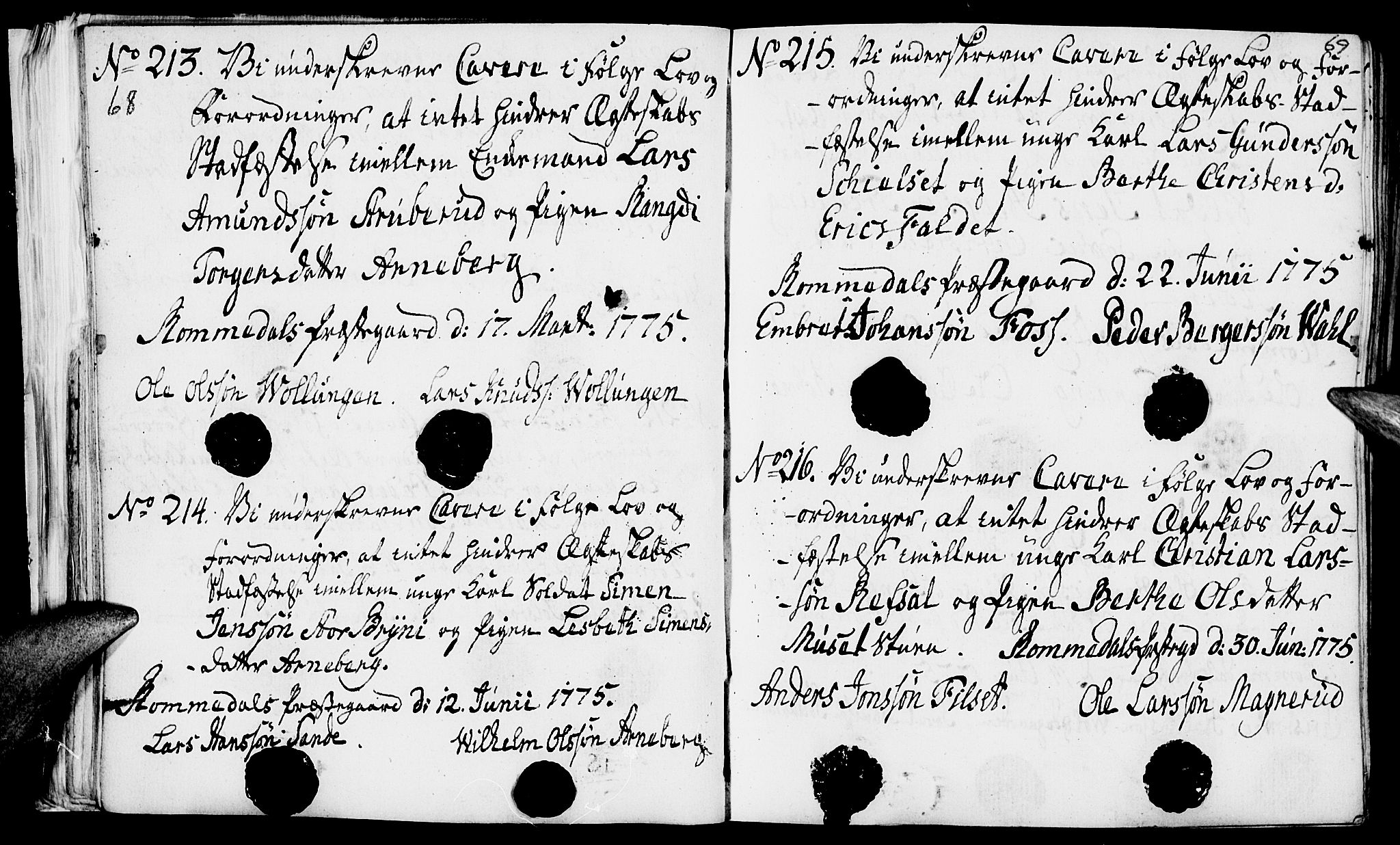 Romedal prestekontor, AV/SAH-PREST-004/I/L0001: Best man's statements no. 1, 1762-1802, p. 68-69