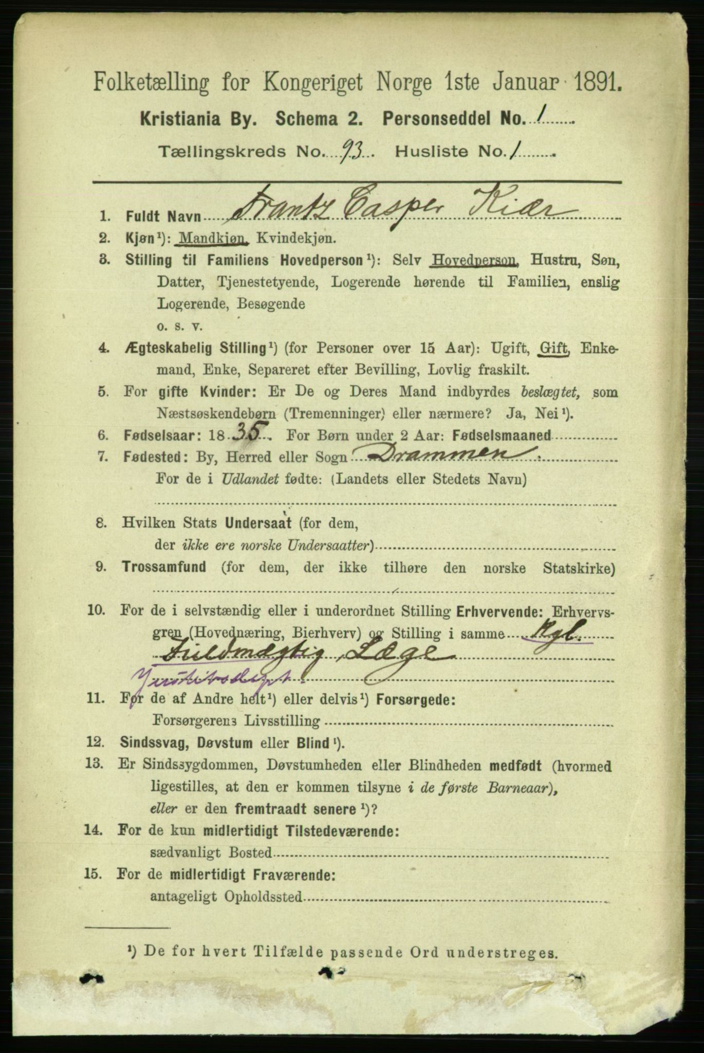 RA, 1891 census for 0301 Kristiania, 1891, p. 45457