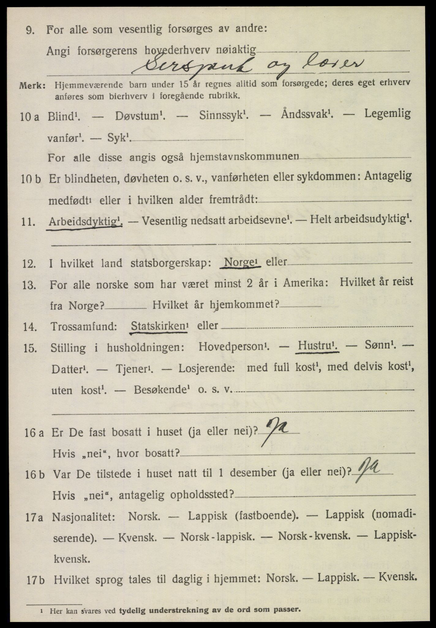 SAT, 1920 census for Lånke, 1920, p. 2285