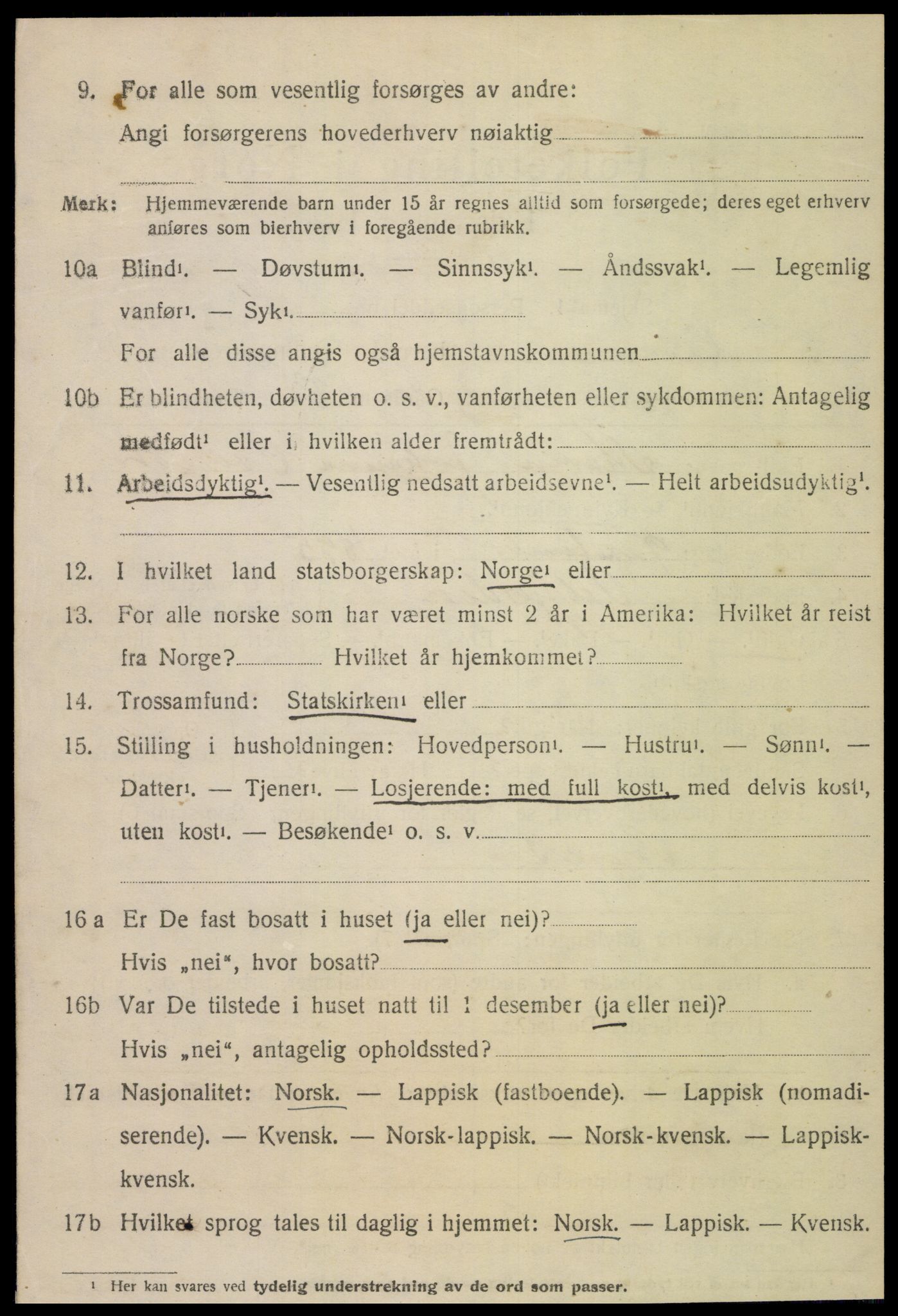 SAT, 1920 census for Vikna, 1920, p. 4626