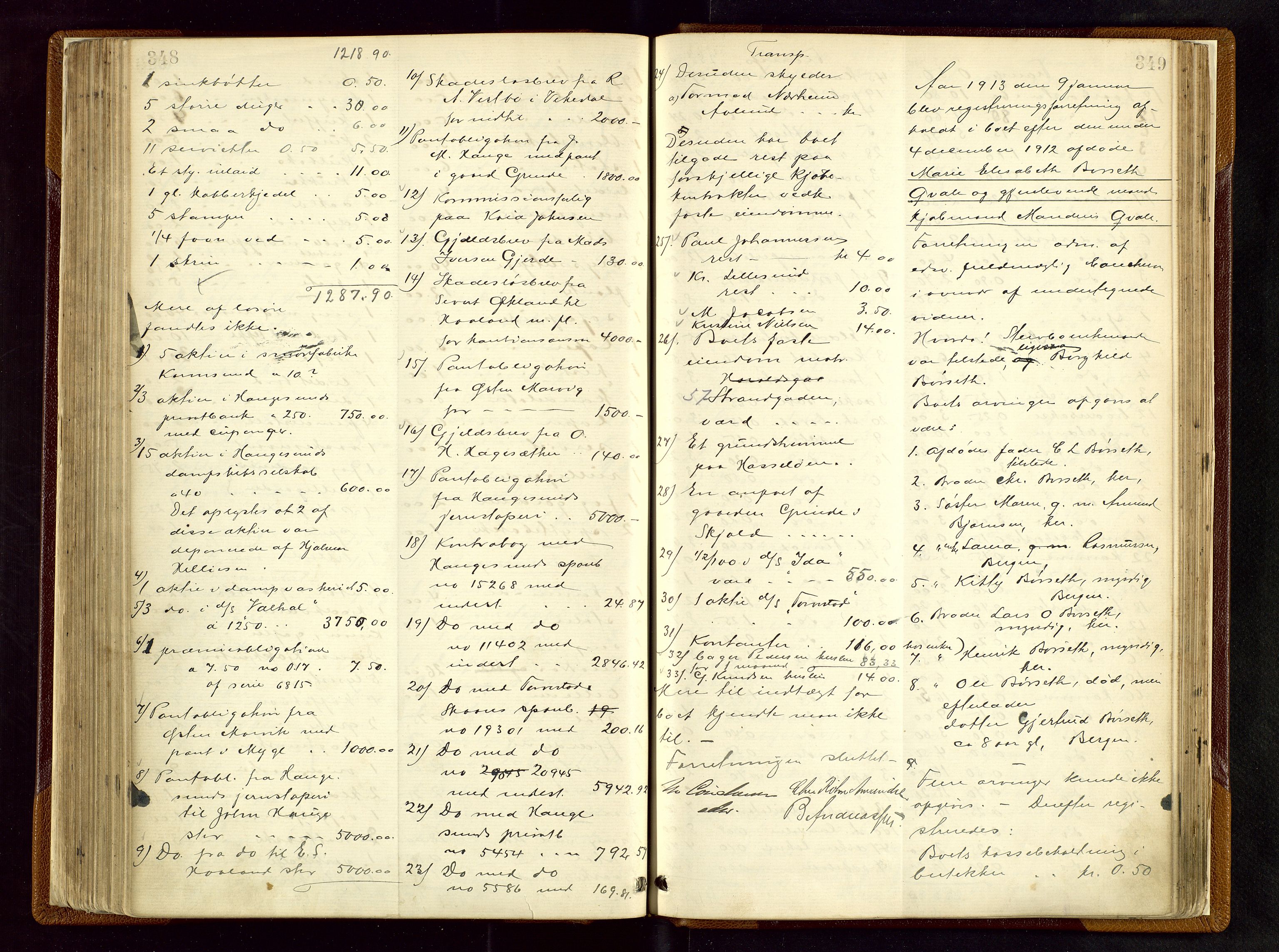 Haugesund tingrett, AV/SAST-A-101415/01/IV/IVB/L0003: Skifteregistreringsprotokoll, med register, 1898-1914, p. 348-349