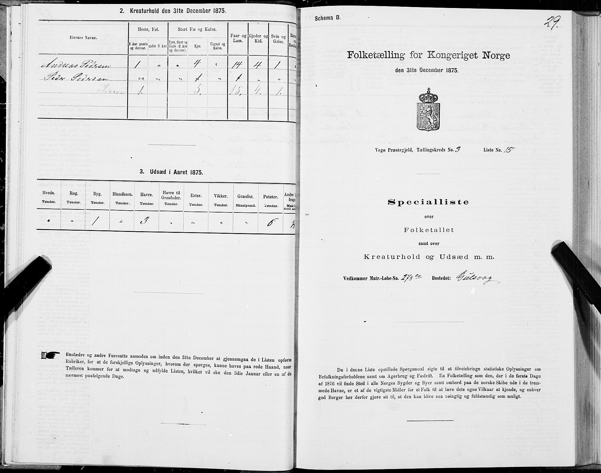 SAT, 1875 census for 1815P Vega, 1875, p. 2029