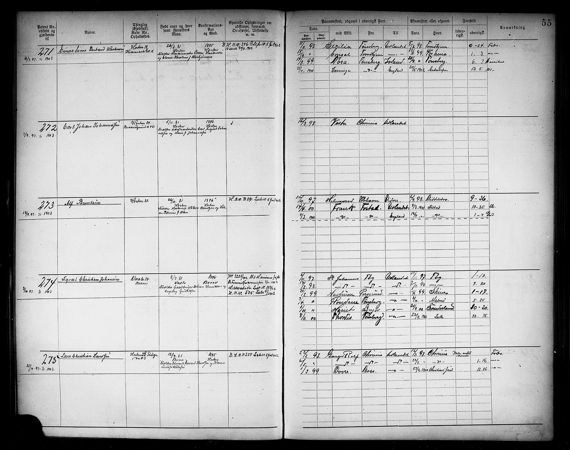 Horten innrulleringskontor, AV/SAKO-A-785/F/Fb/L0006: Annotasjonsrulle, 1889-1911, p. 58