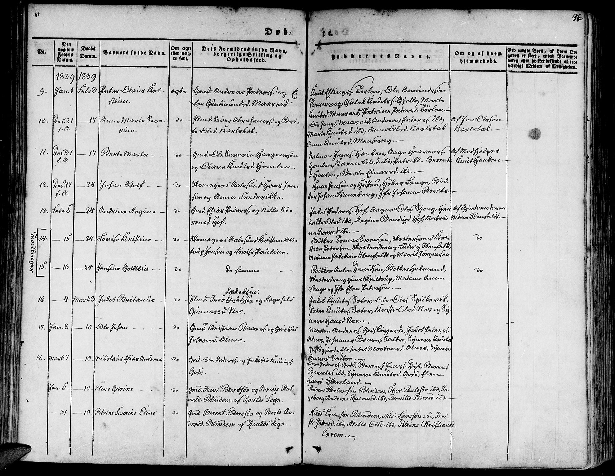 Ministerialprotokoller, klokkerbøker og fødselsregistre - Møre og Romsdal, AV/SAT-A-1454/528/L0395: Parish register (official) no. 528A06, 1828-1839, p. 96