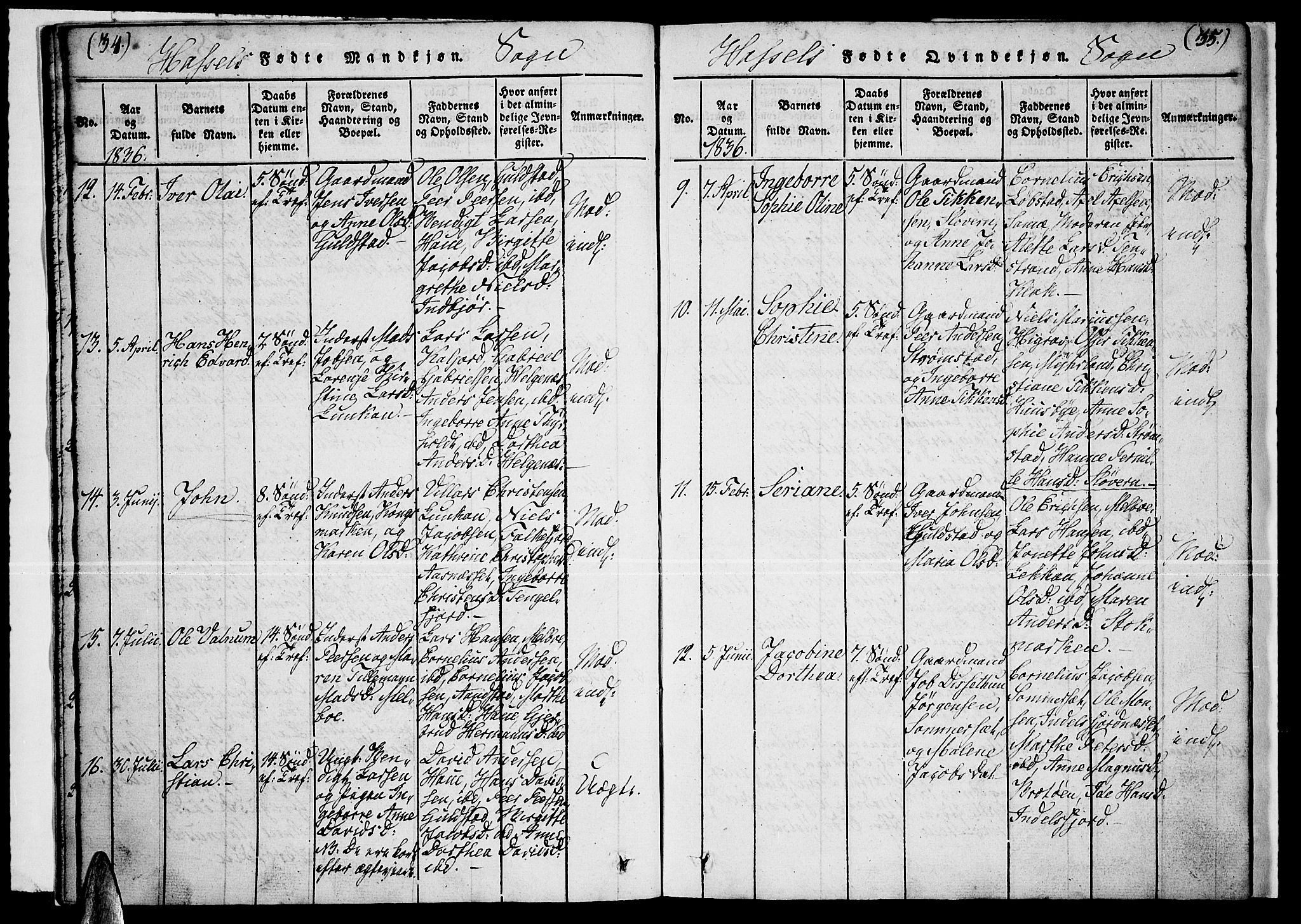 Ministerialprotokoller, klokkerbøker og fødselsregistre - Nordland, SAT/A-1459/888/L1263: Parish register (copy) no. 888C02 /1, 1820-1850, p. 34-35