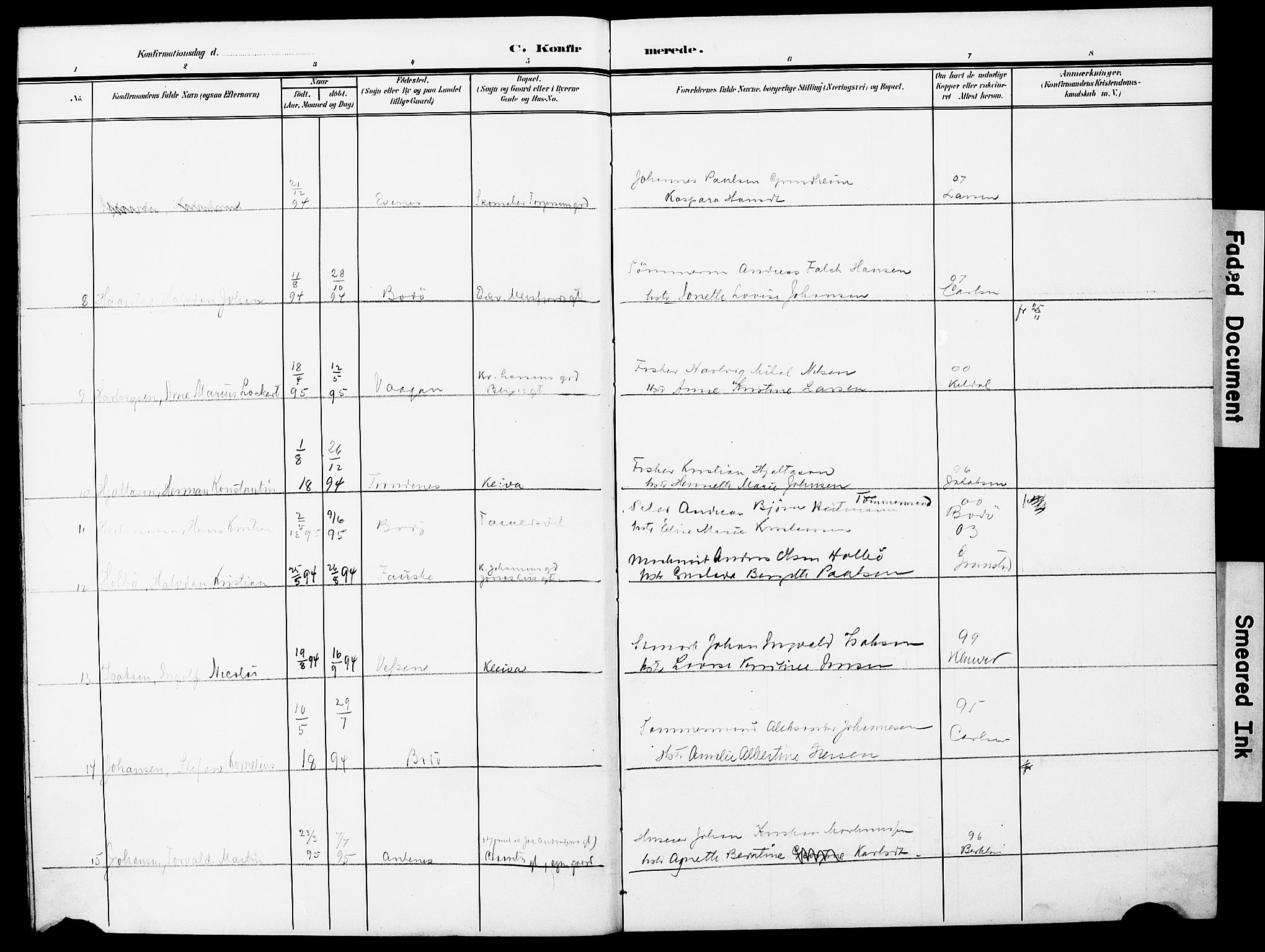 Ministerialprotokoller, klokkerbøker og fødselsregistre - Nordland, AV/SAT-A-1459/871/L0987: Parish register (official) no. 871A03, 1909-1914