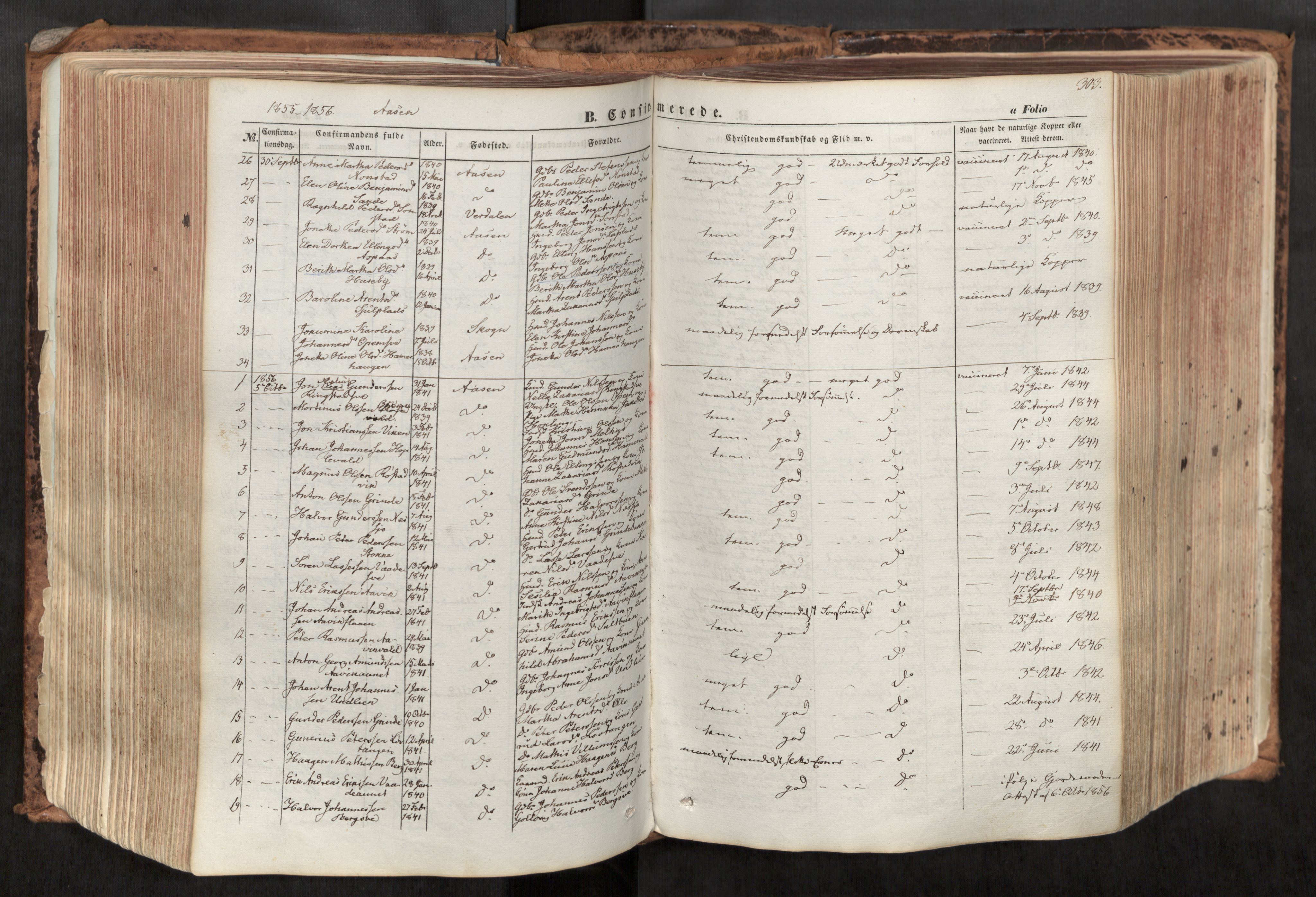 Ministerialprotokoller, klokkerbøker og fødselsregistre - Nord-Trøndelag, SAT/A-1458/713/L0116: Parish register (official) no. 713A07, 1850-1877, p. 303
