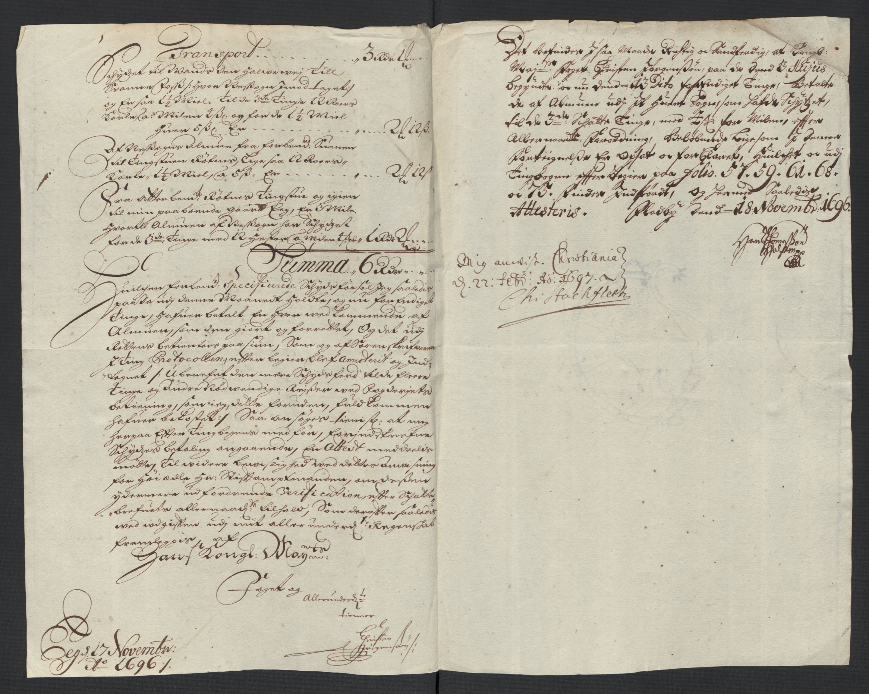 Rentekammeret inntil 1814, Reviderte regnskaper, Fogderegnskap, RA/EA-4092/R12/L0708: Fogderegnskap Øvre Romerike, 1696, p. 252