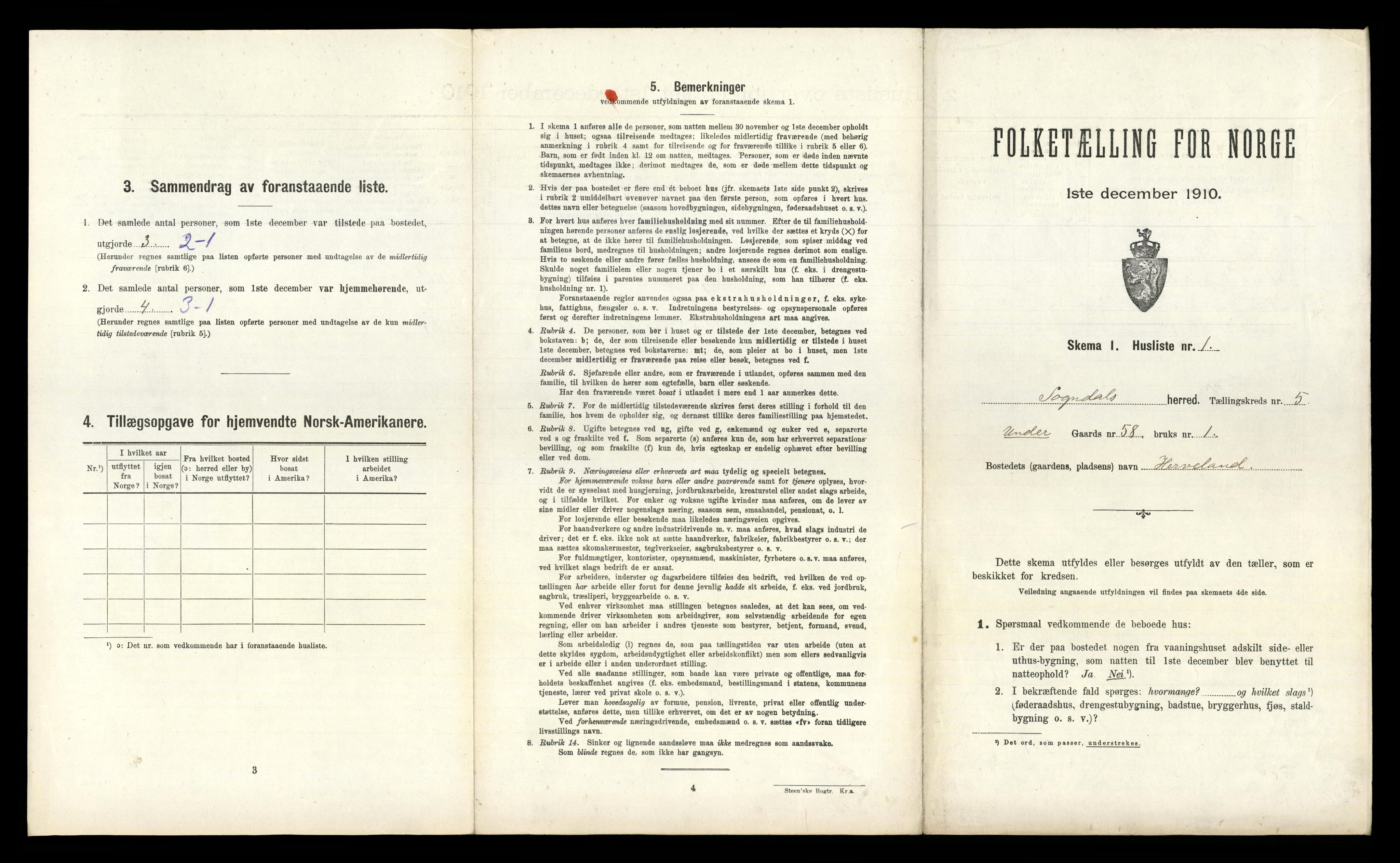 RA, 1910 census for Sokndal, 1910, p. 356