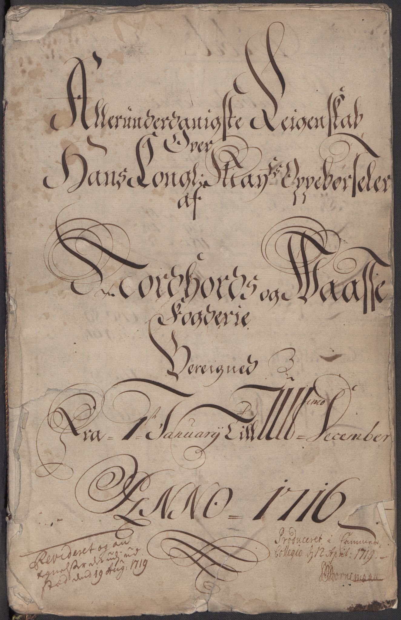 Rentekammeret inntil 1814, Reviderte regnskaper, Fogderegnskap, RA/EA-4092/R51/L3199: Fogderegnskap Nordhordland og Voss, 1716, p. 4