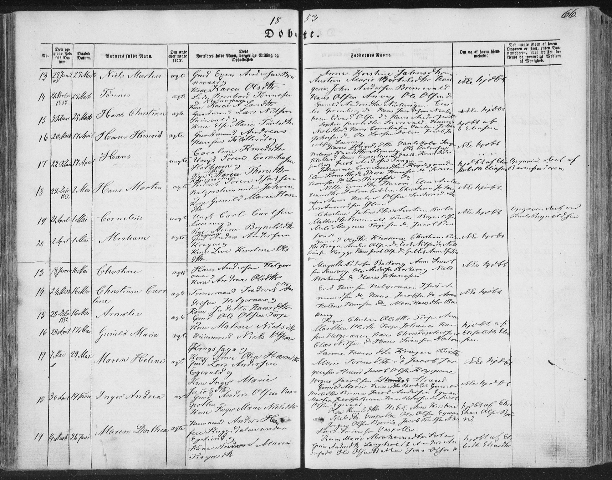 Brunlanes kirkebøker, SAKO/A-342/F/Fa/L0004: Parish register (official) no. I 4, 1846-1862, p. 66