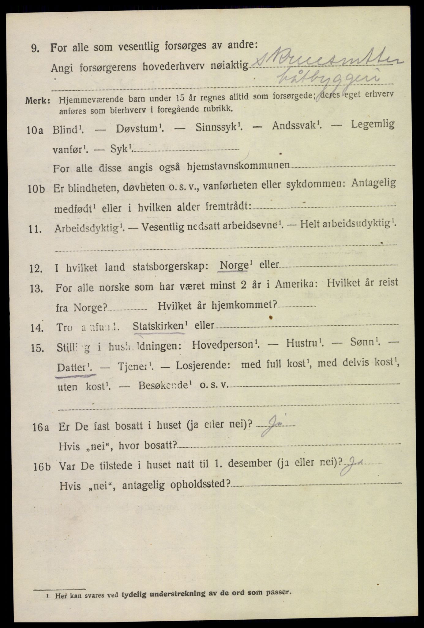 SAK, 1920 census for Fjære, 1920, p. 2628